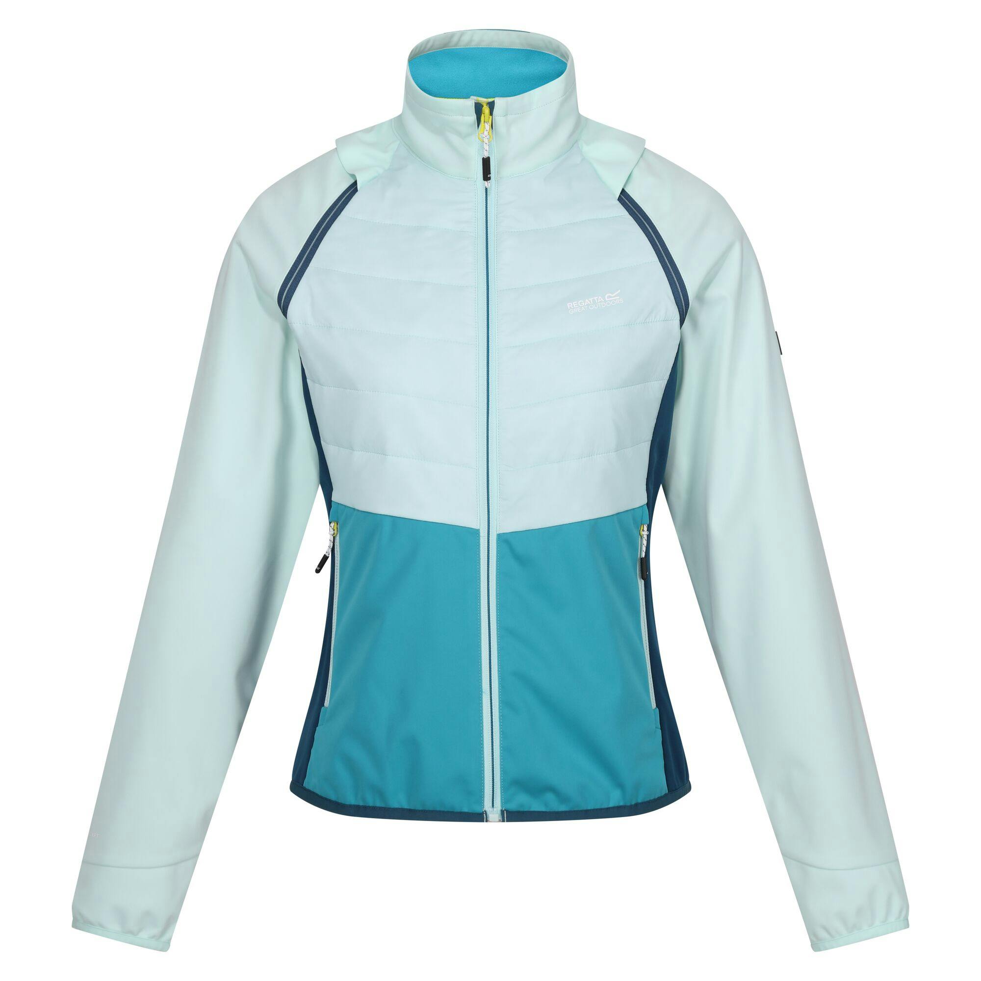Regatta Women's Blue Steren Ii Hybrid Jacket - Bleached Aqua/Tahoe - 16 Uk - Bleached Aqua/Tahoe - 50% Polyamide/50% Polyester
