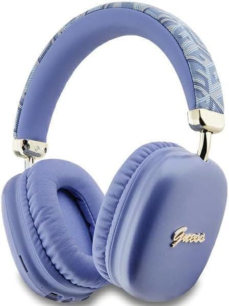 Guess Purple Gcube Metallic Script Logo On Ear Wireless Headphone - Gubhk1gctcsu