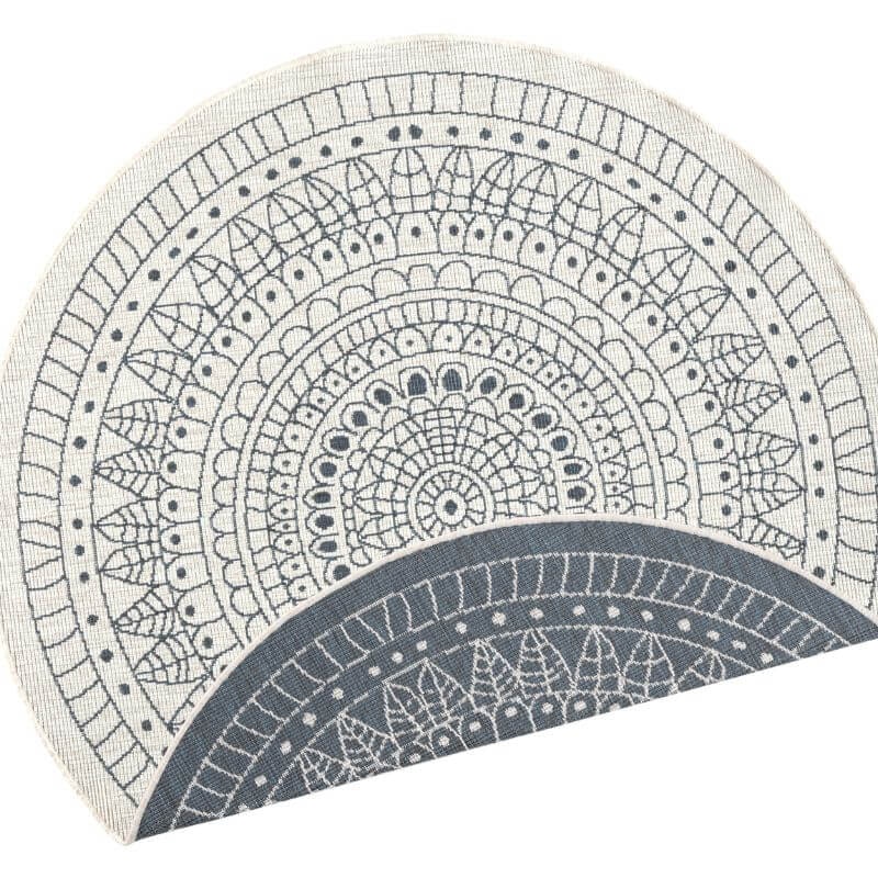 Rackhams Grey Porto Round Reversible Rug Indoor-Outdoor - Ø 200 Cm