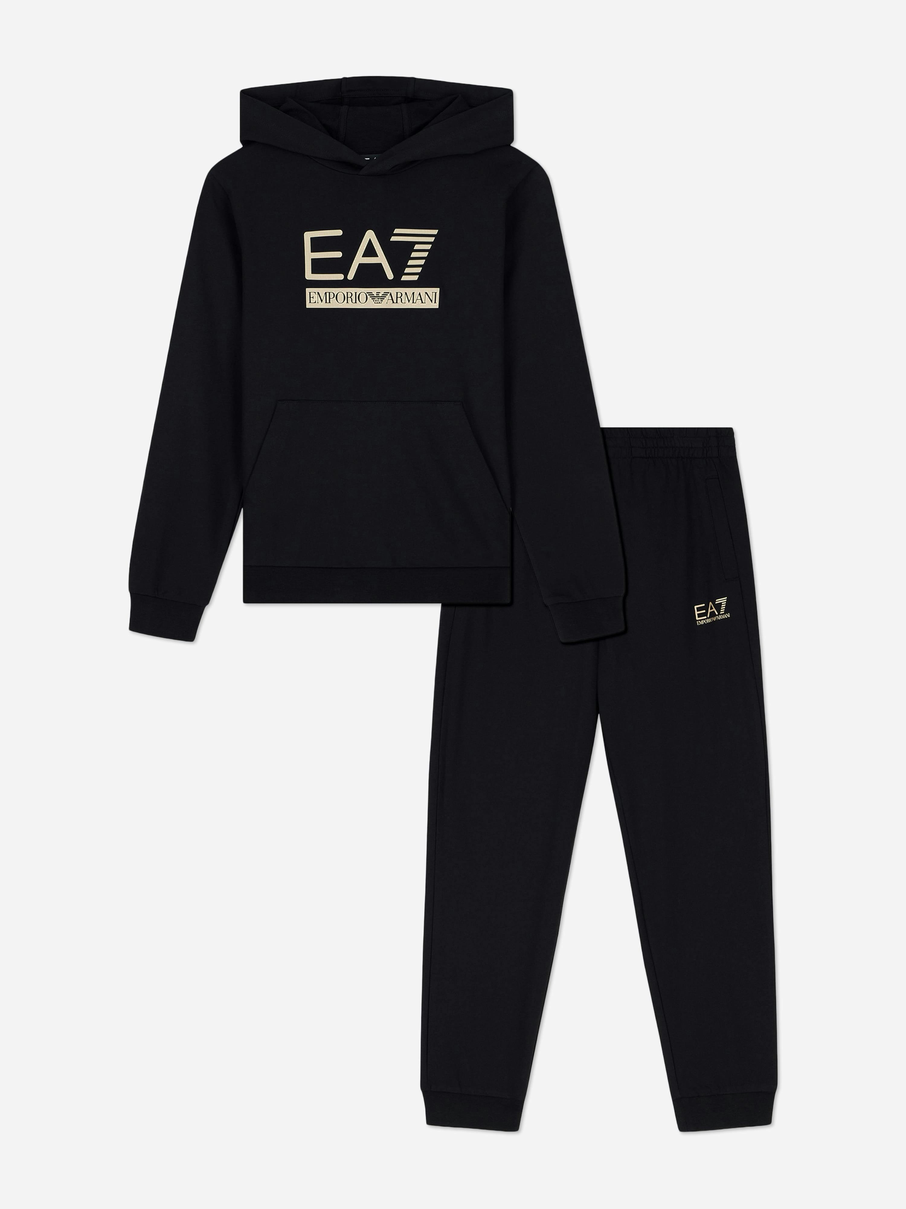 Ea7 Emporio Armani Boys Black Train Visibility Tracksuit In - 8 Yrs