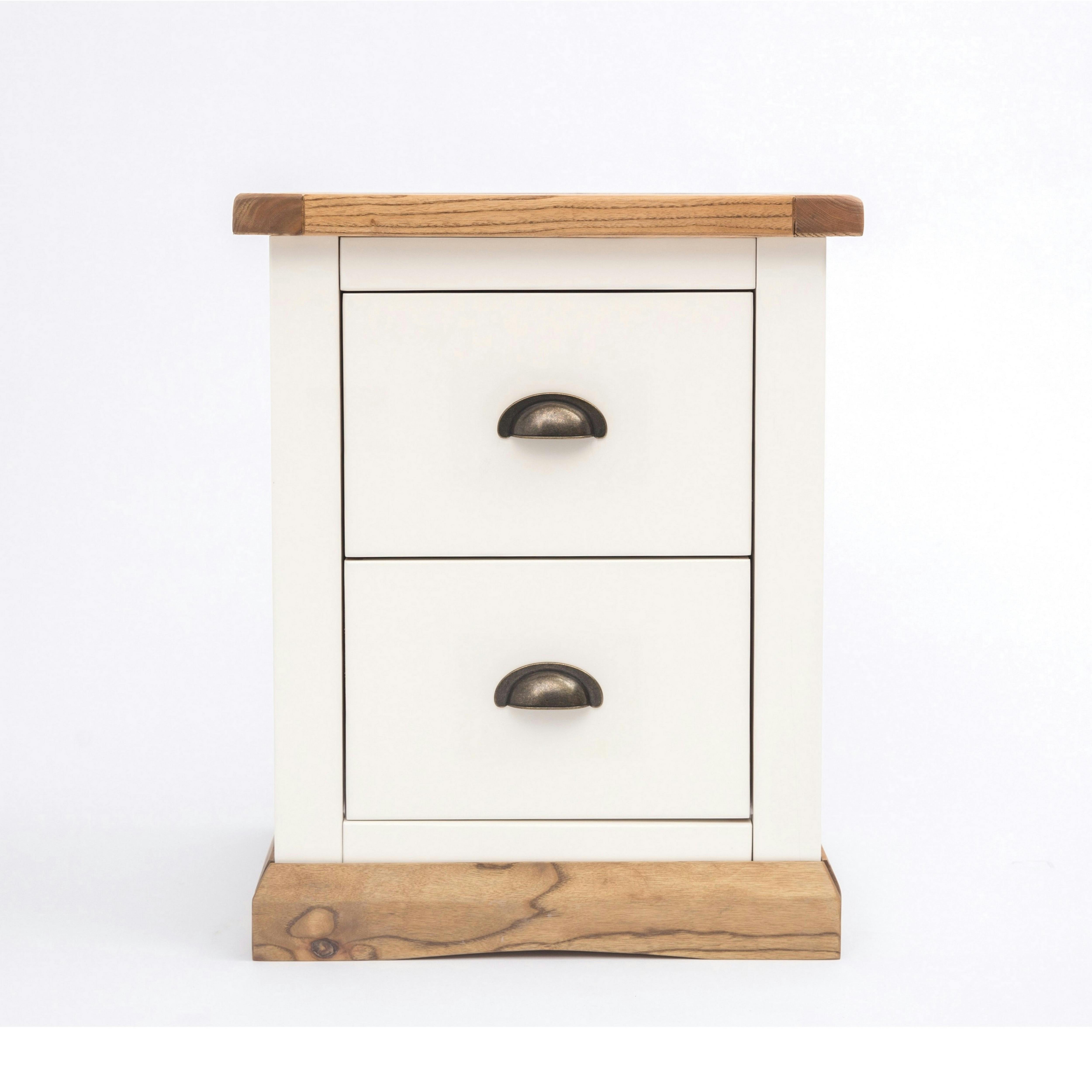 Rackhams White Tropea 2 Drawer Bedside Table - Off