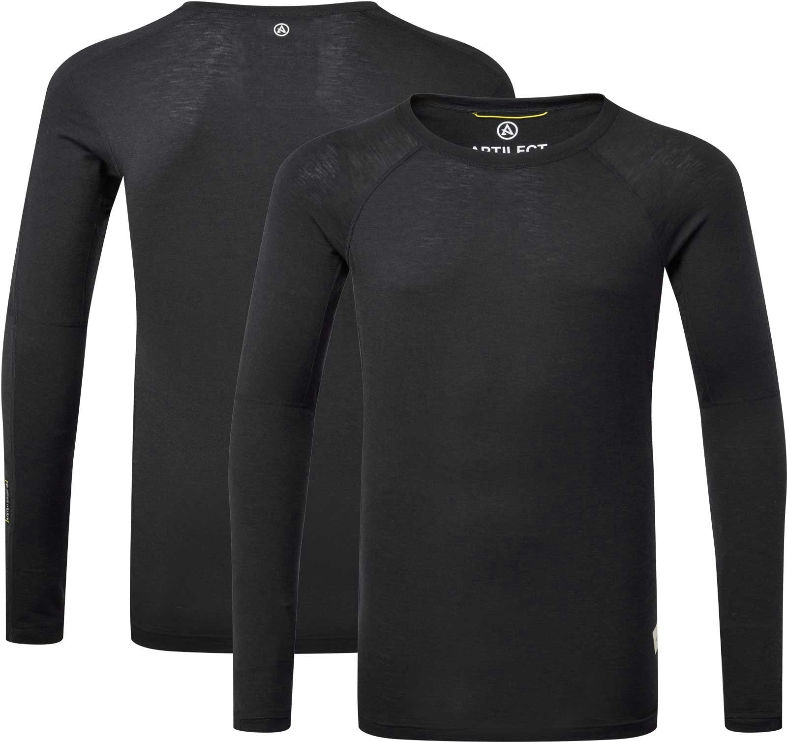 Artilect Men's Black Boulder 125 Long Sleeve Baselayer Crew {Art-2211120} - Large