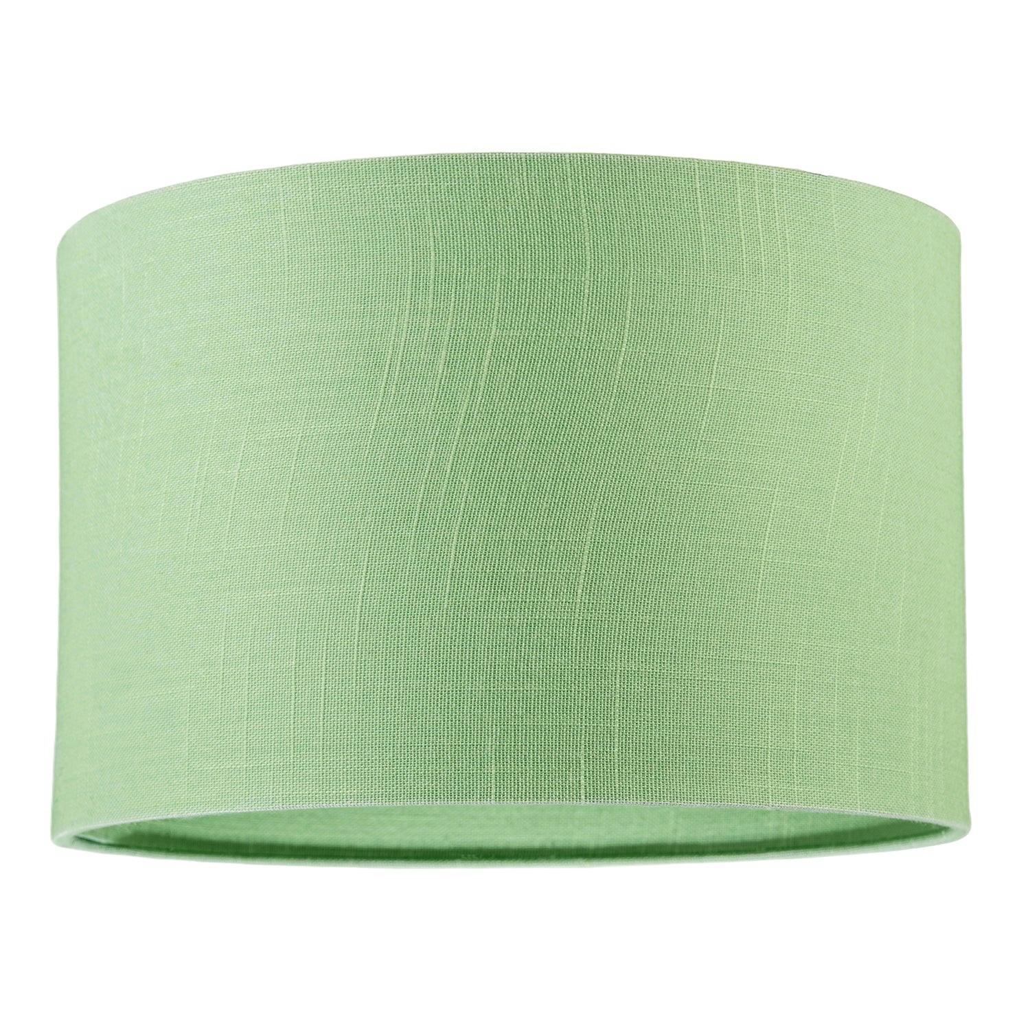 Happy Homewares Green Designer Frosted Lime Textured Linen Fabric Circular Lamp Shade