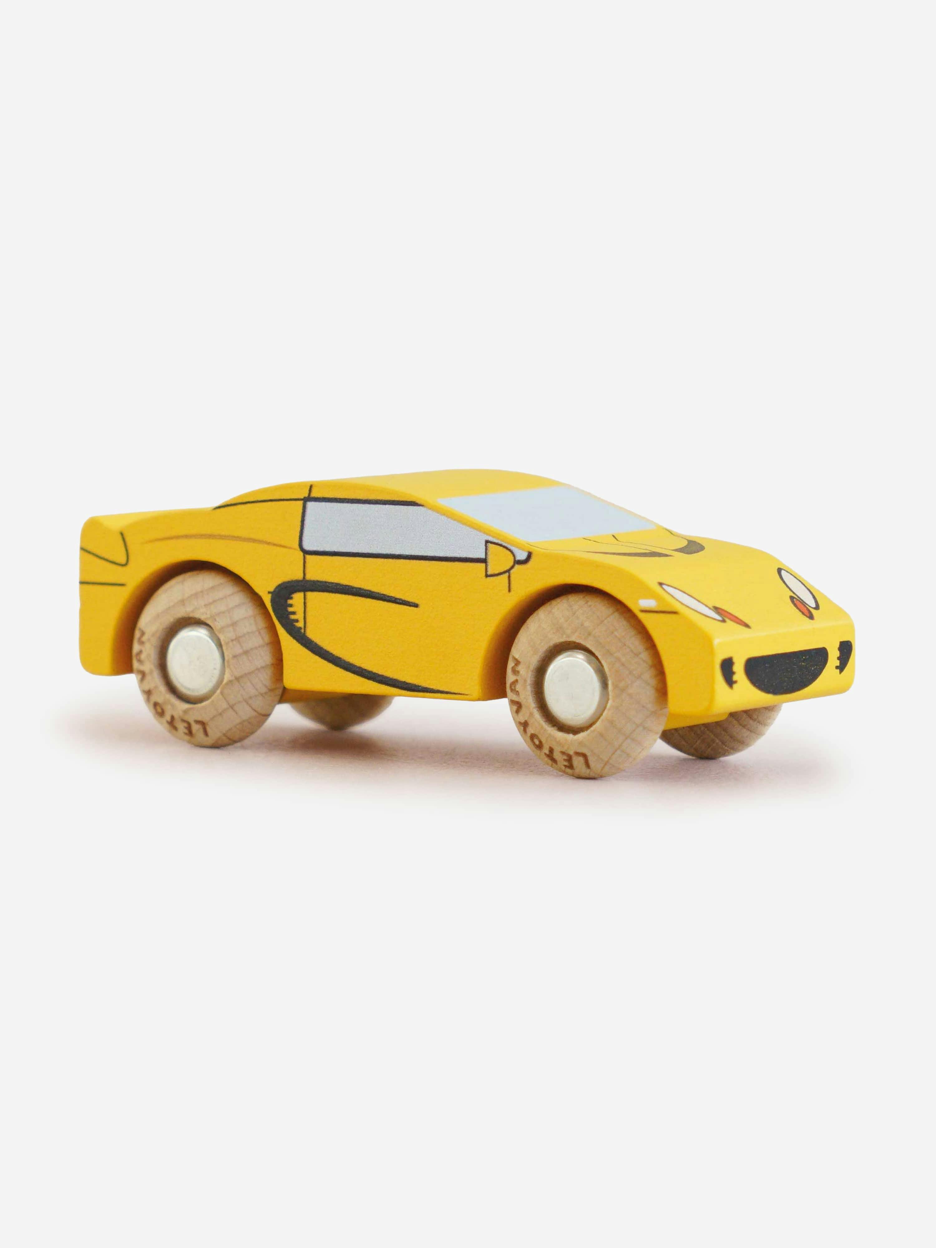Le Toy Van Yellow Gt105 Louis Wooden Toy Car In (W:8.5cm X D:3cm X H:3.2cm) - One Size