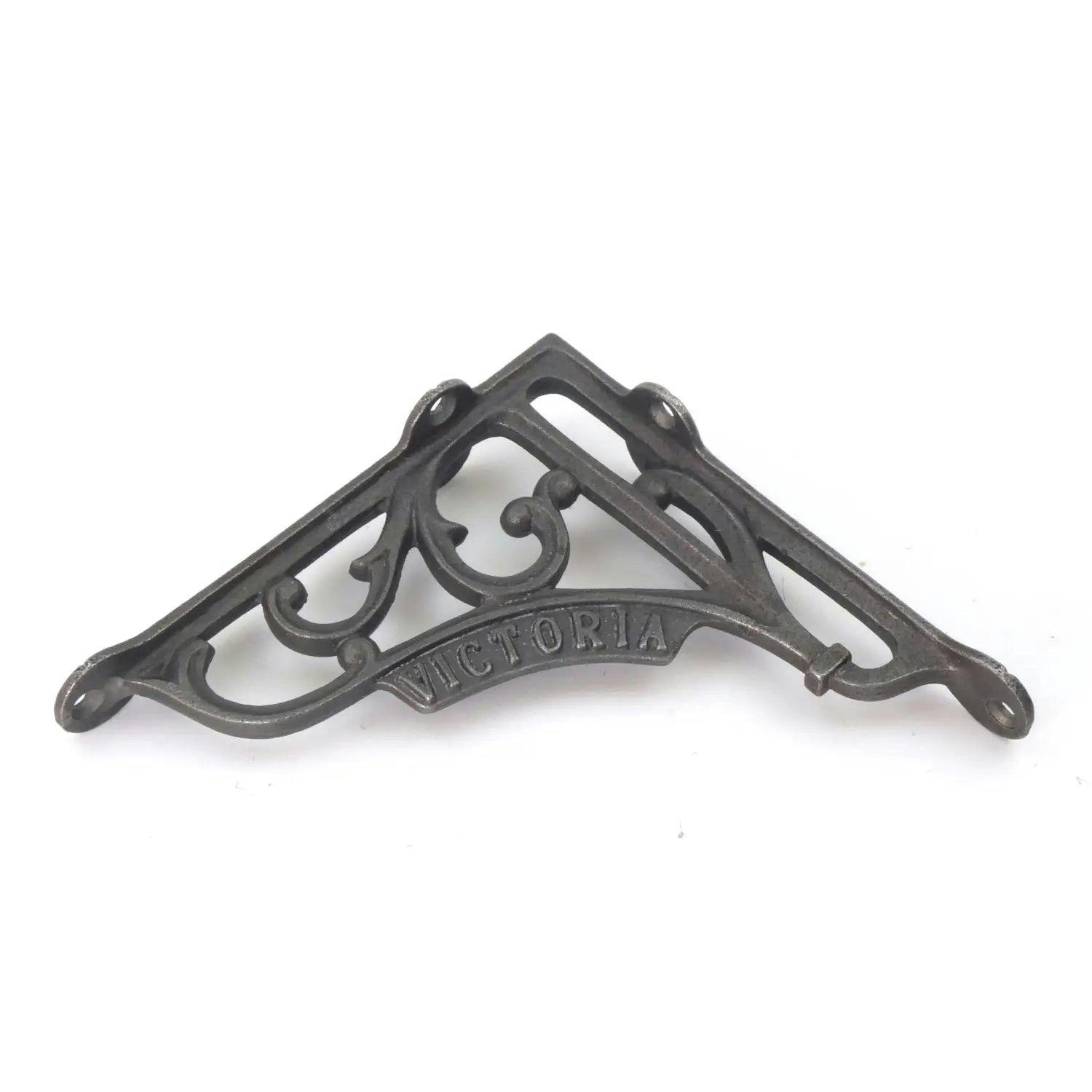 Oakcrafts Pair Of Antique Cast Iron London Victoria Shelf Brackets - 150Mm X 150Mm