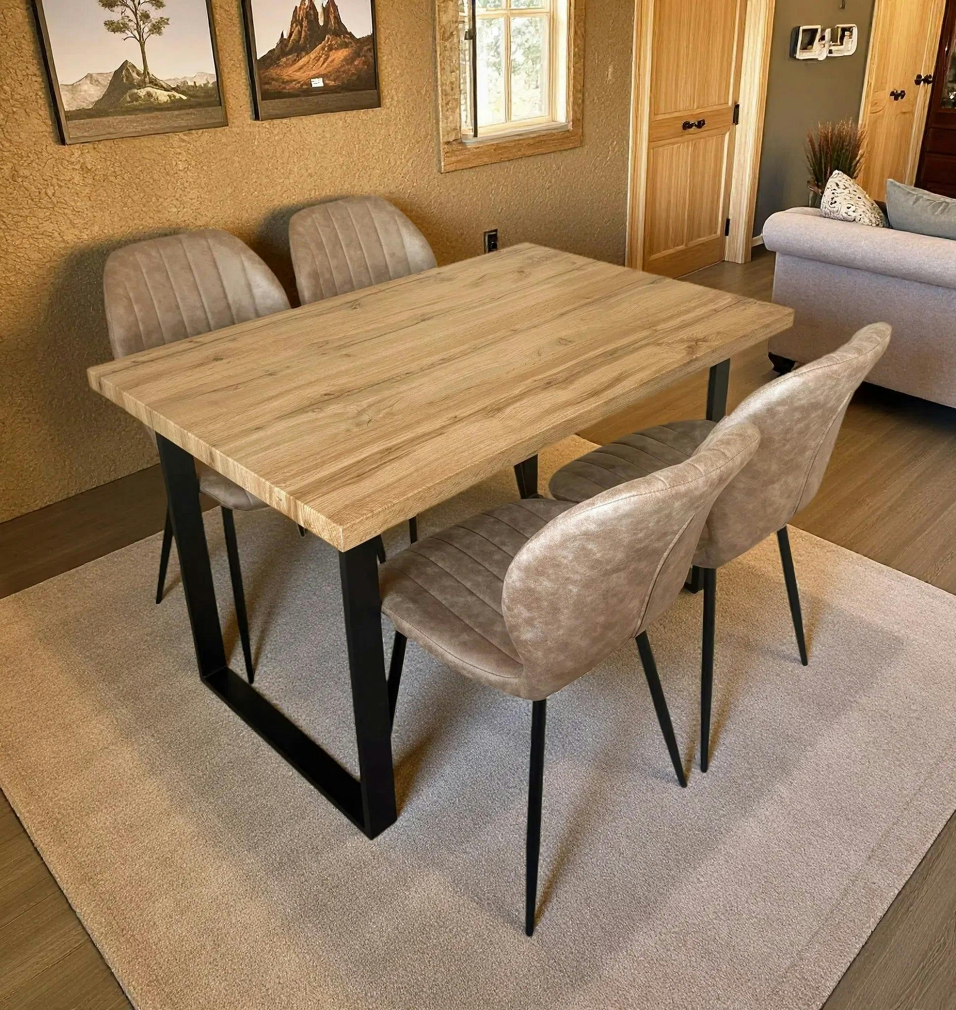 Outdoor Living Unisex Tan Colorado Dining Table With Jaydn Leather Chairs, Taupe In Size 4 - Image 4