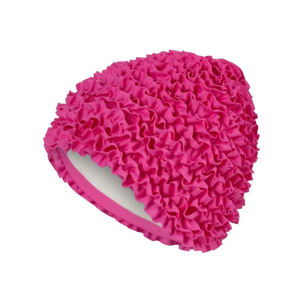 Fashy Pink Frill Fabric Swim Cap