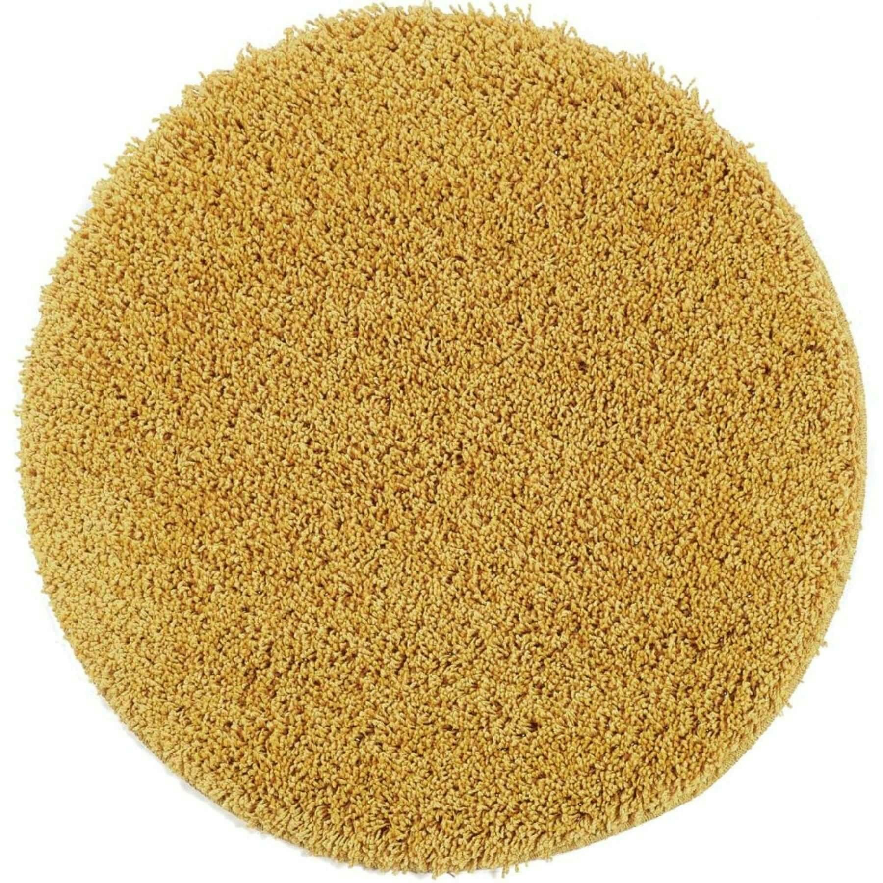 Rackhams Washable Ochre Shaggy Rug - Ø 100 Cm