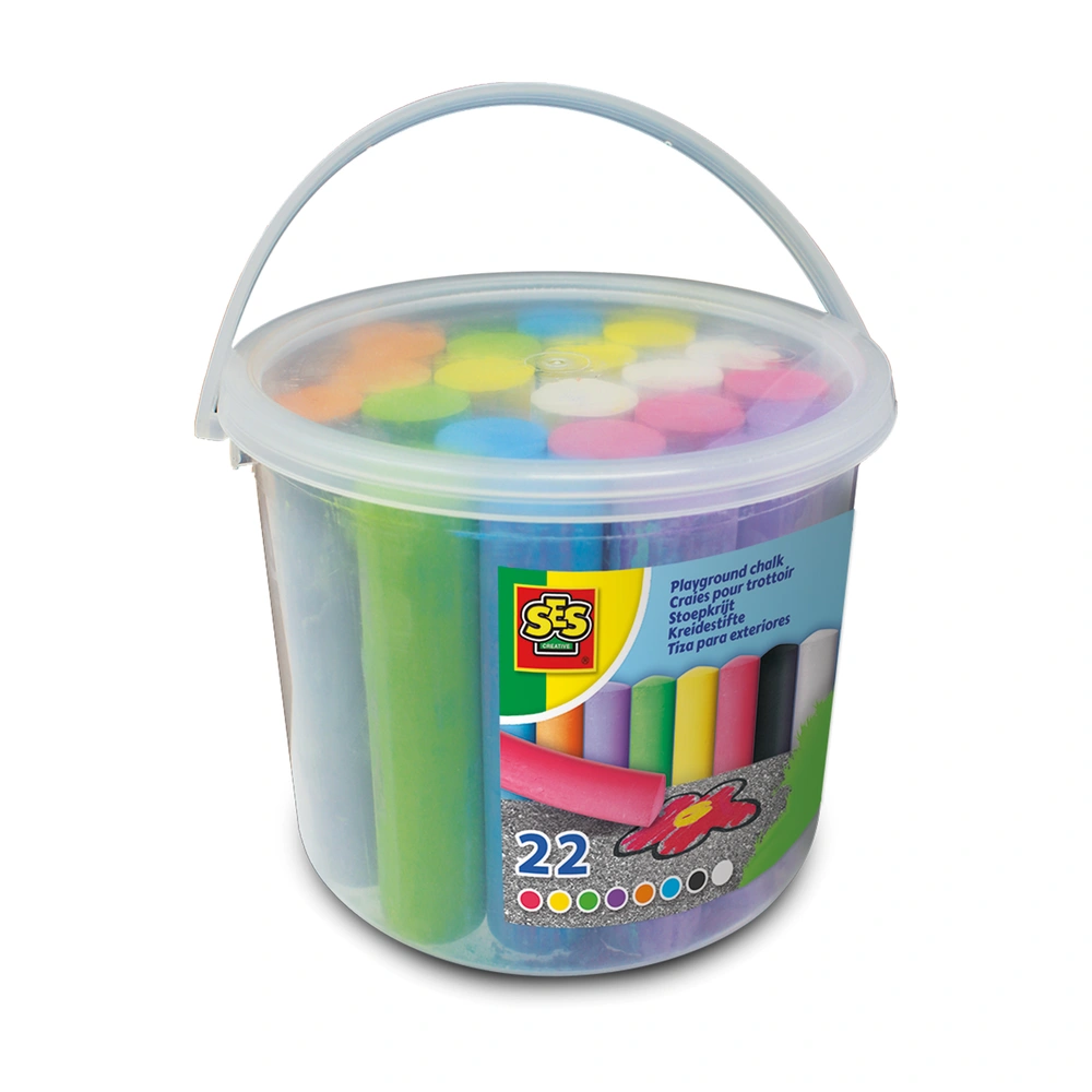 Ses Creative Black Playground Chalk 22Pcs Bucket