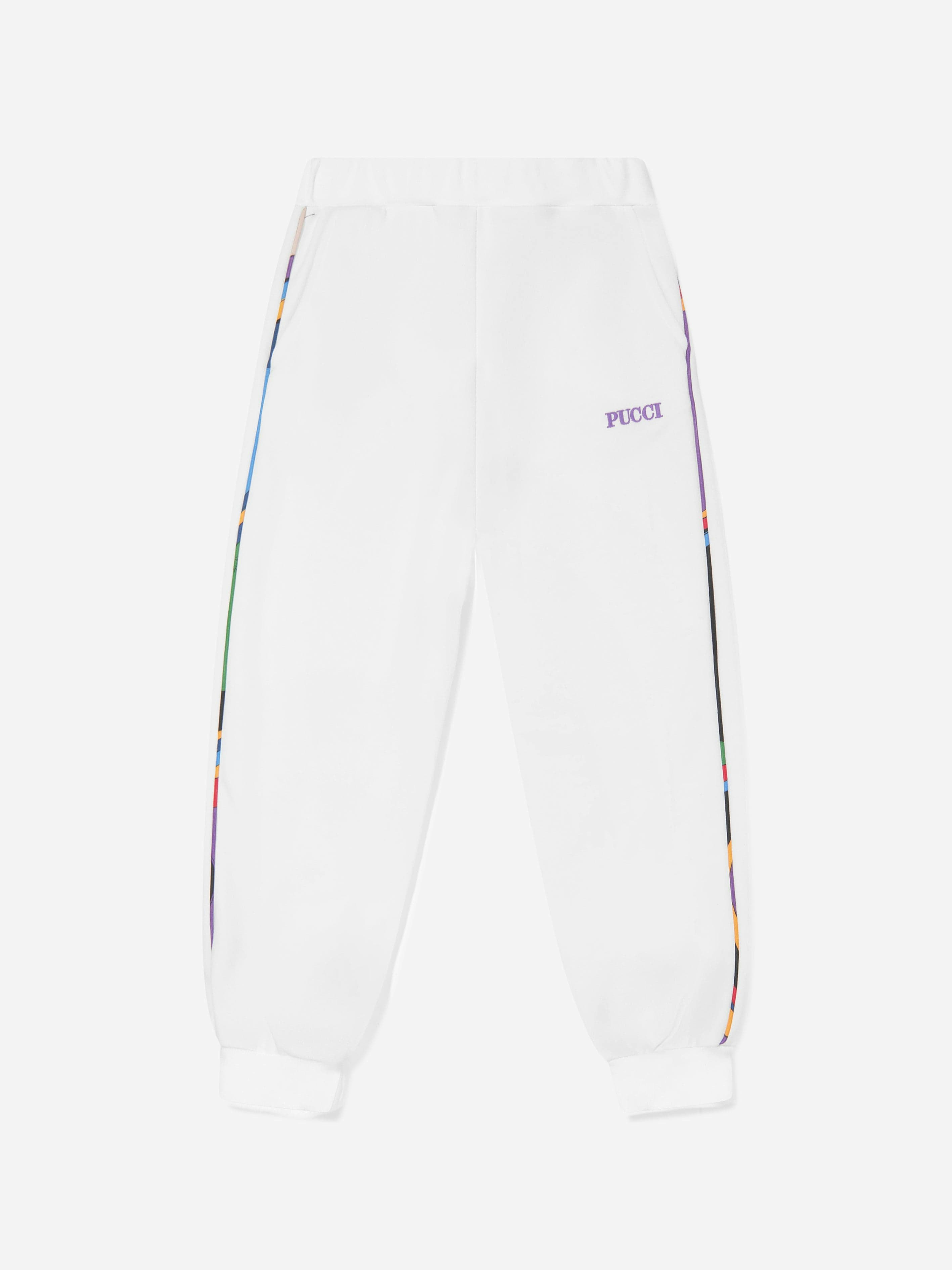 Pucci Girls Ivory Logo Joggers In - 10 Yrs