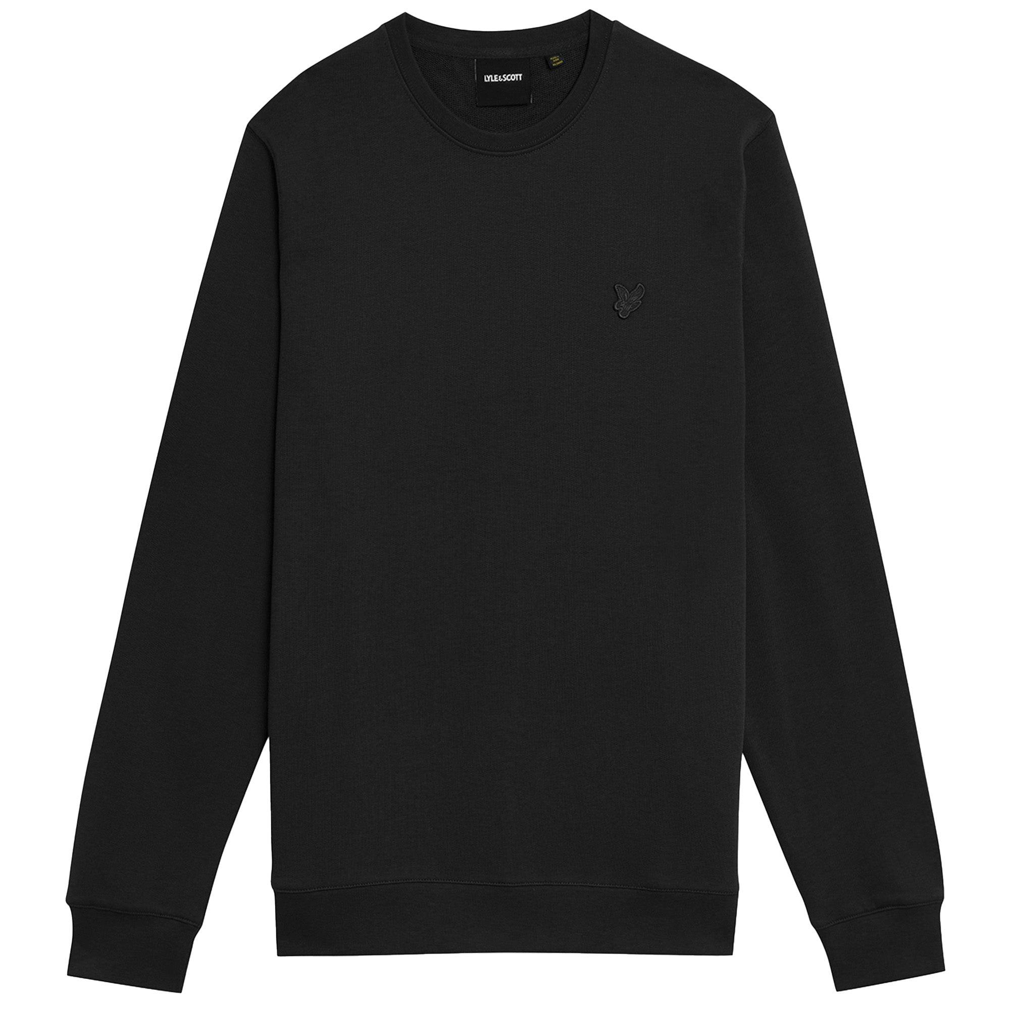 Lyle & Scott Black Tonal Superfine Crew Neck Sweat - Jet - XX-Large