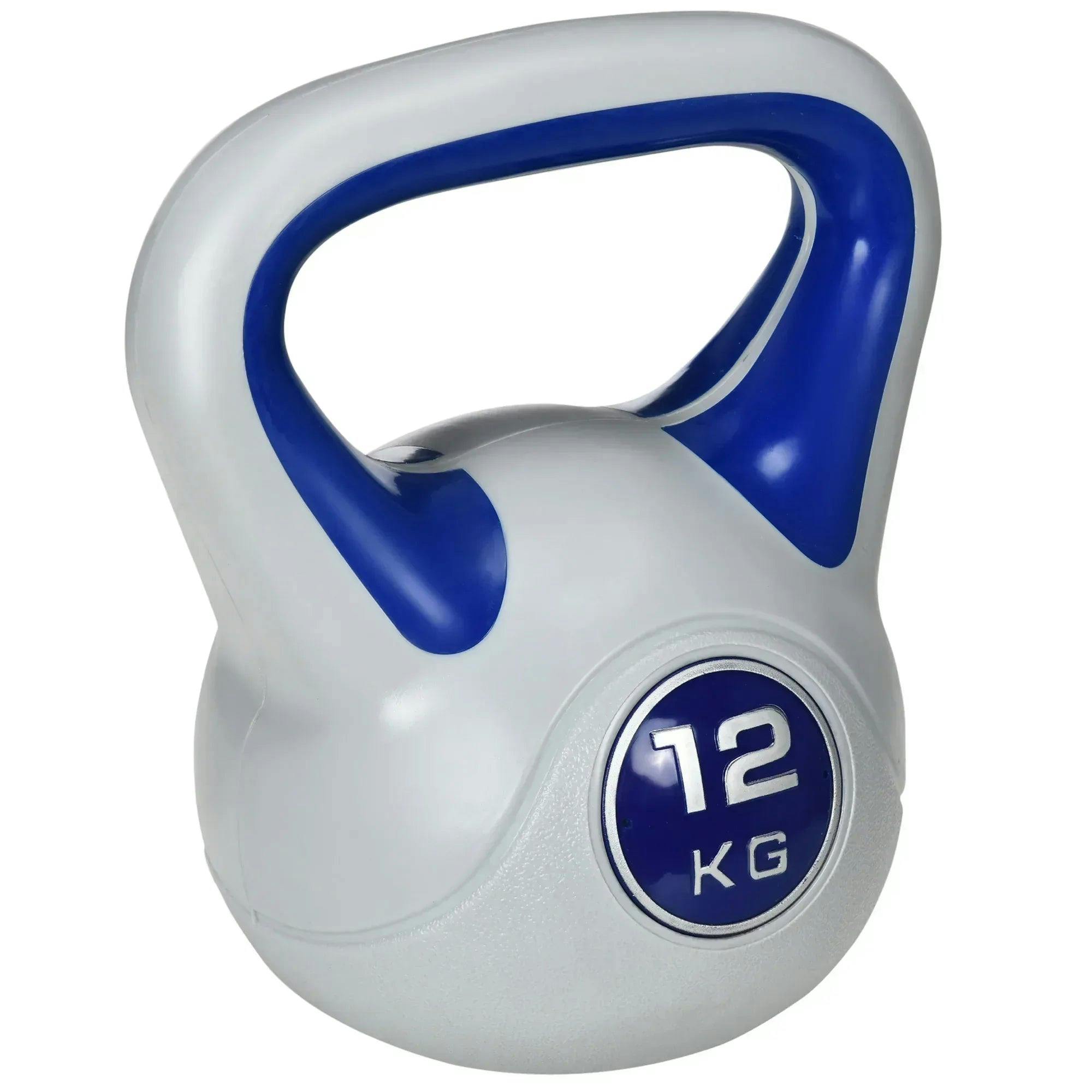 Bobobiy Dark/Blue/Grey Sportnow Kettlebell, 12Kg Kettle Bells With Handle For Home Gym Weight Lifting And Strength Training, And