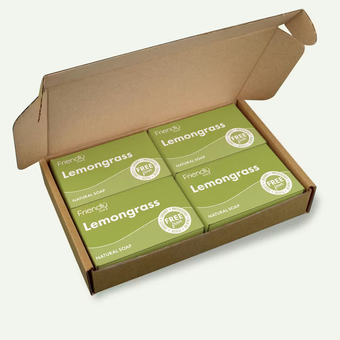 Friendly Soap - Lemongrass Natural Soap - 4 X 95G - 95G - Natural Handmade Soap - 4