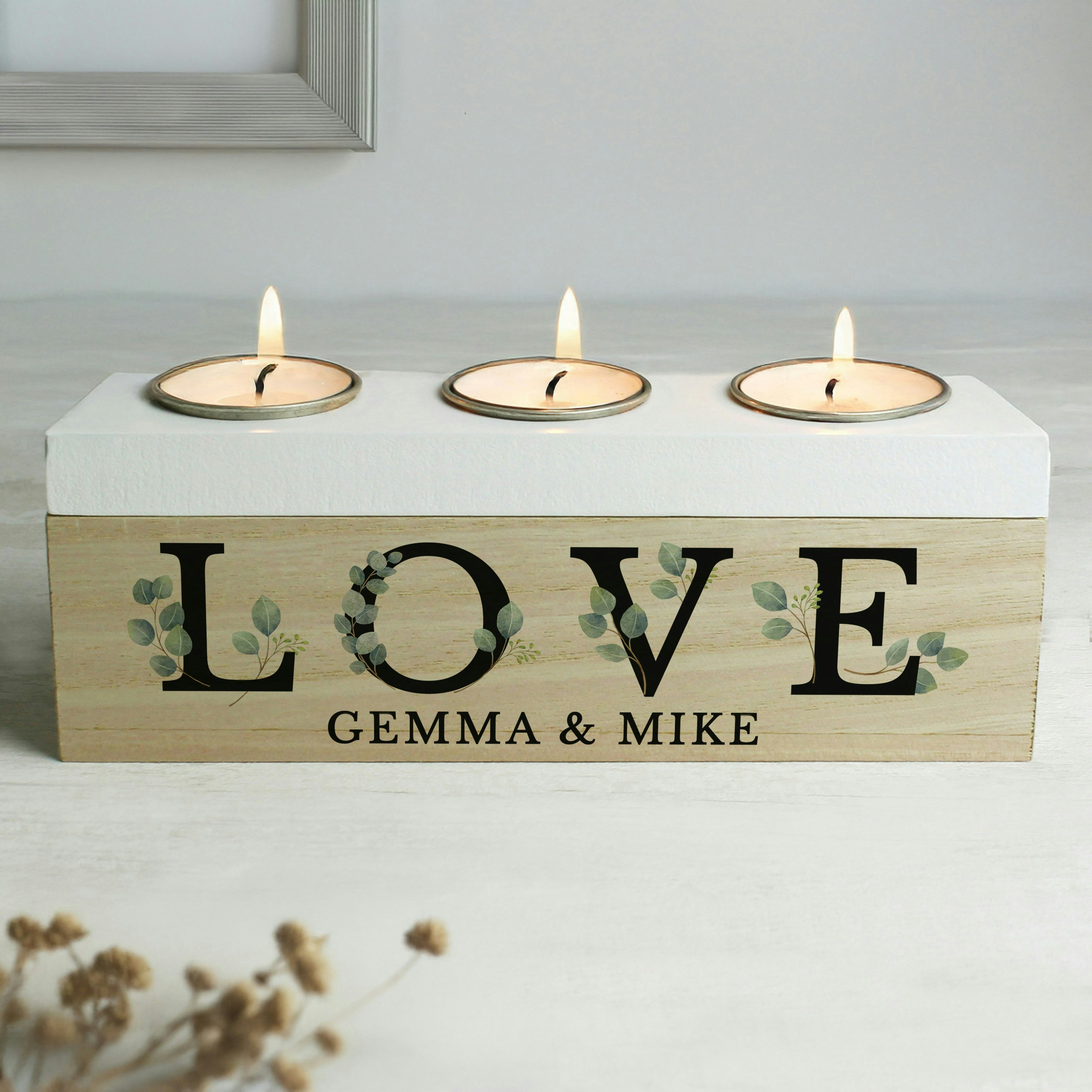 Rackhams Light Personalised Wedding Triple Tea Box