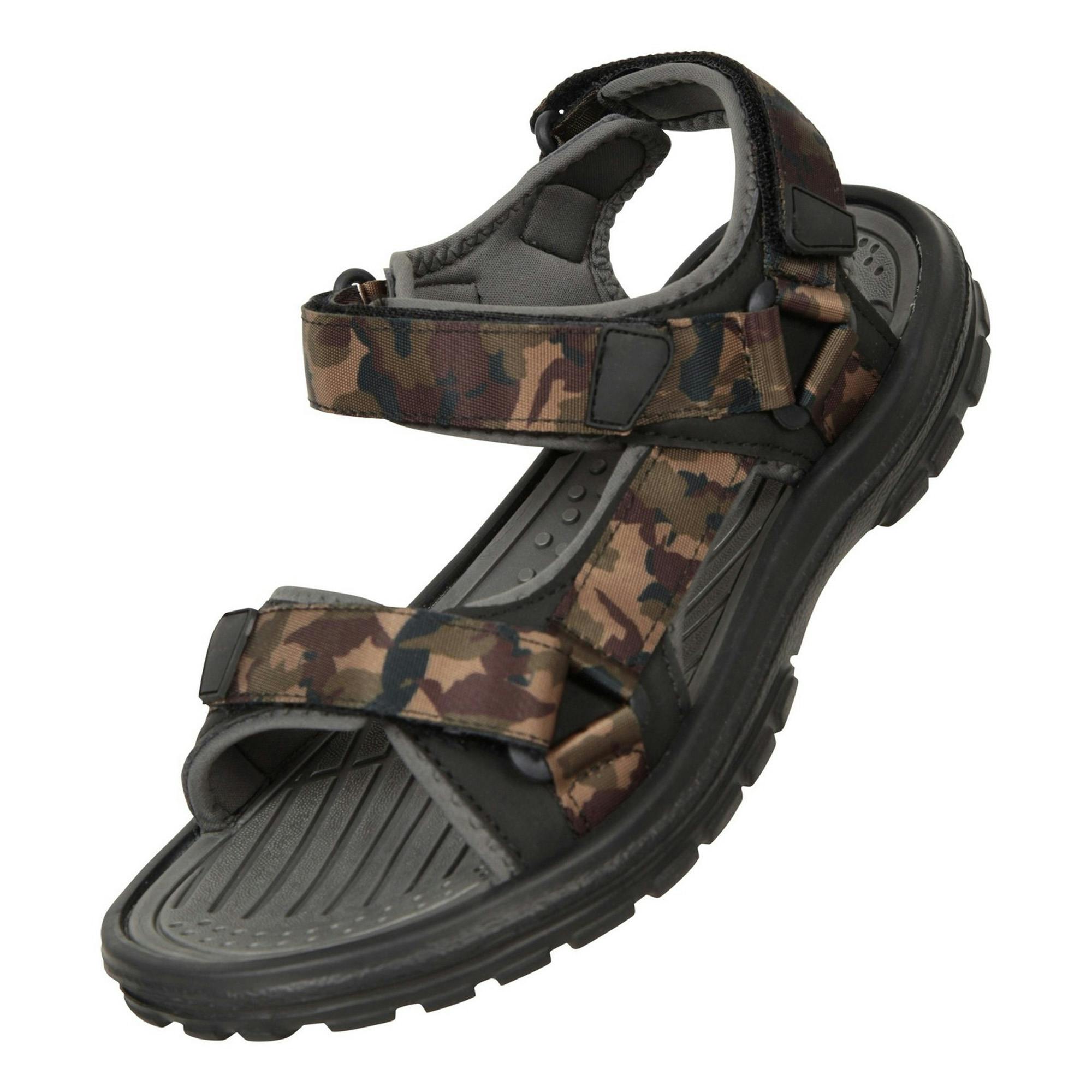 Mountain Warehouse Men's Green/Black Crete Camo Sandals - 8 Uk - 100% Mixed