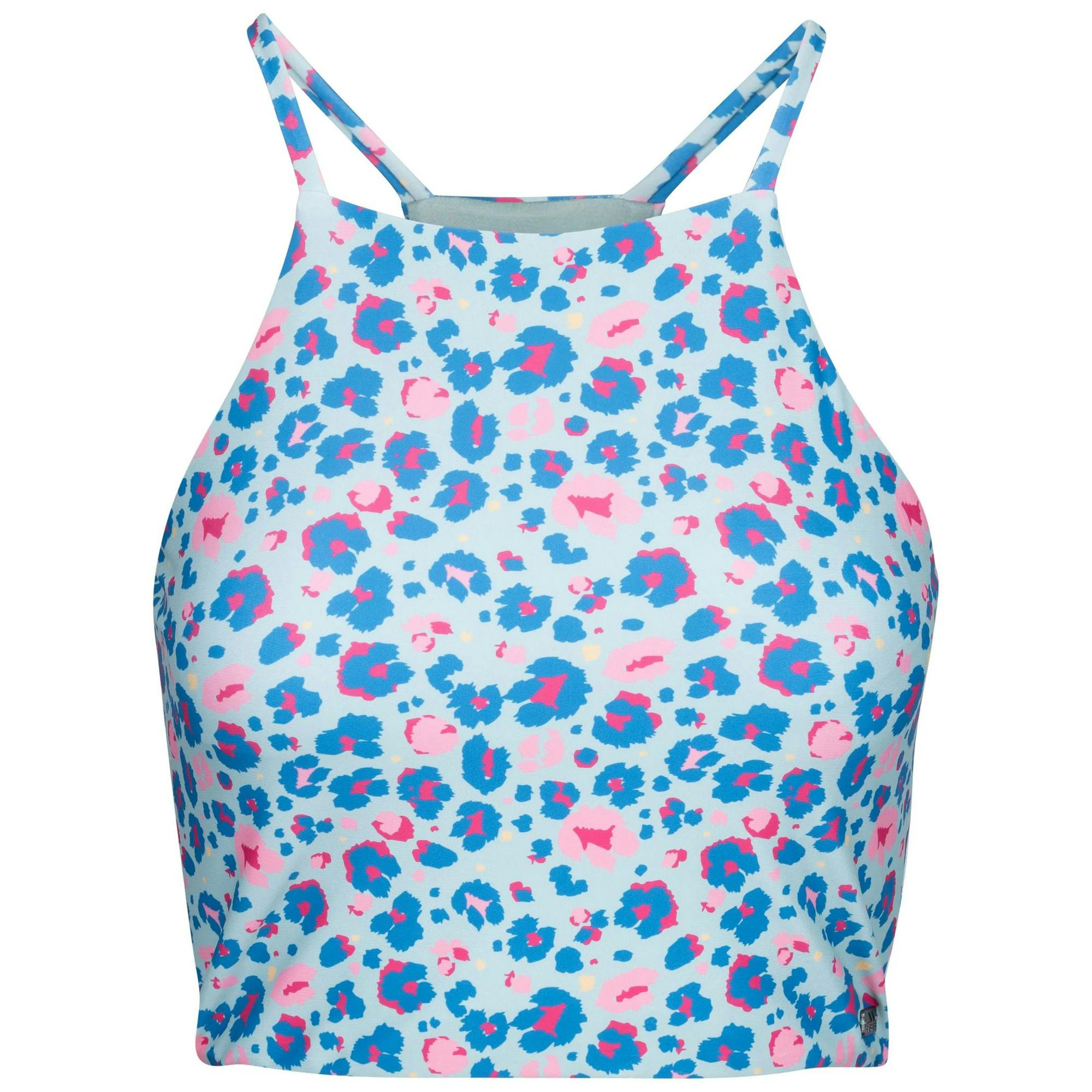 Trespass Women's Light / Harlow Leopard Print Swim Top - Sage - Xs - Sage - 85% Polyester/15% Elastane