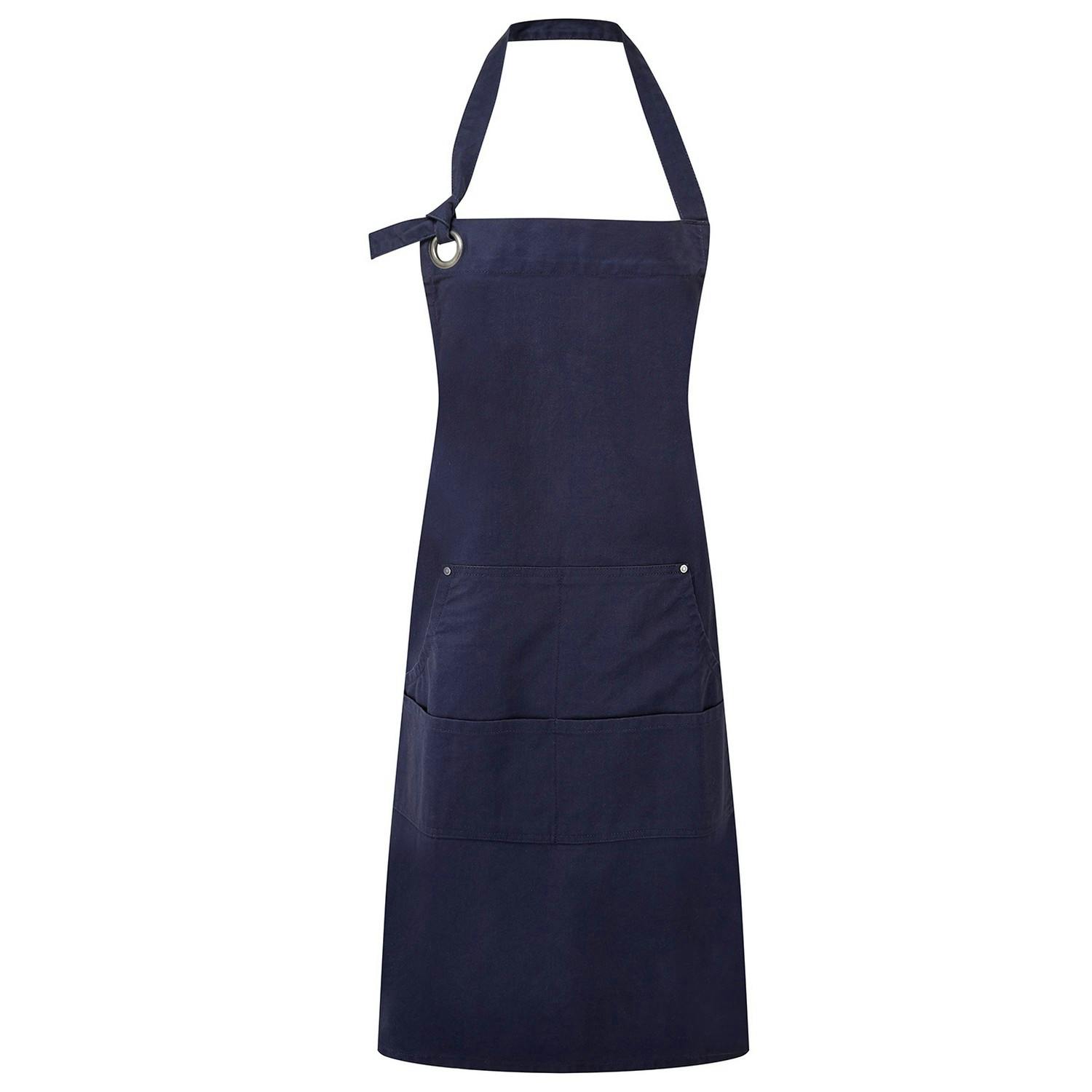Premier Unisex Adult Cotton Canvas Pocket Apron - Navy - Image 3