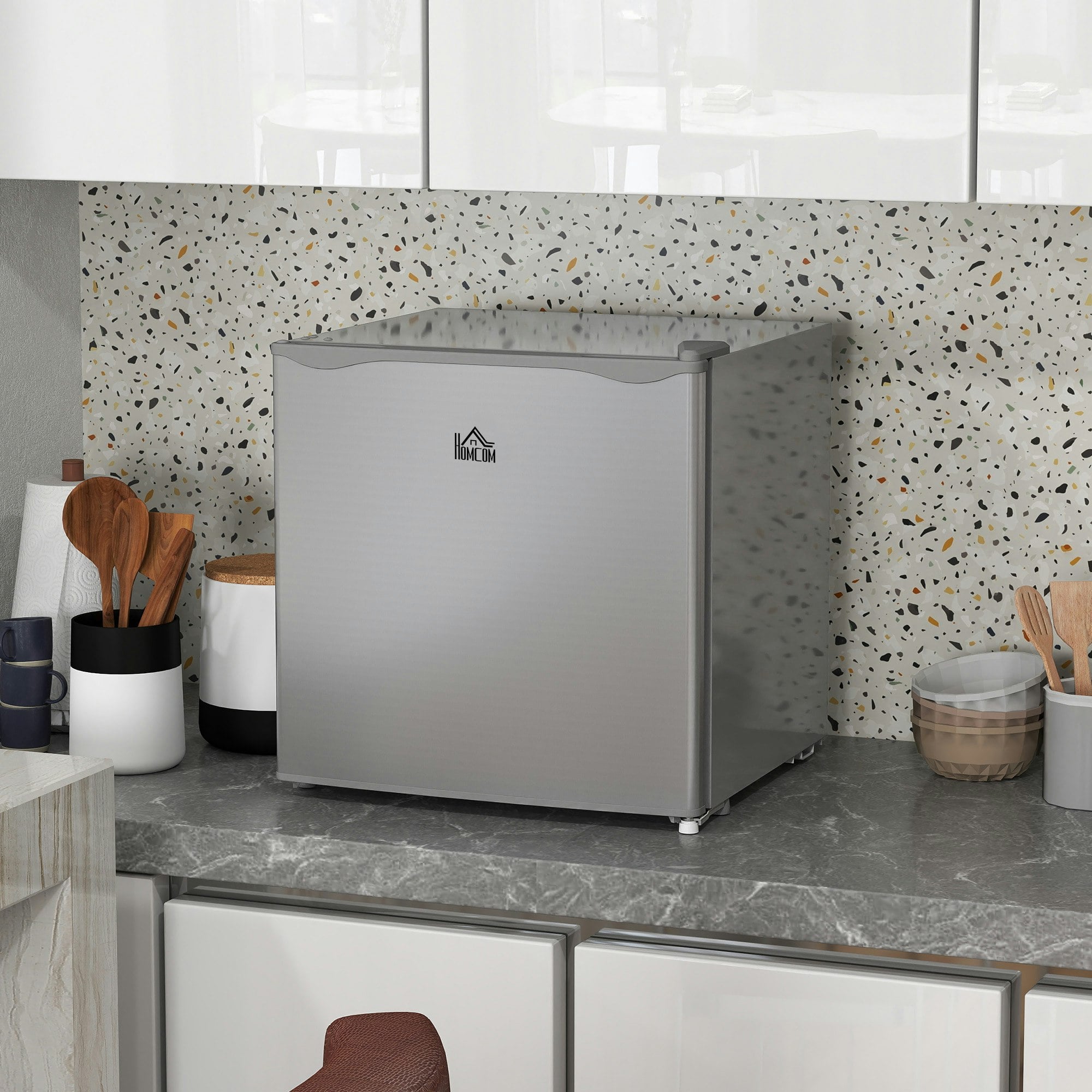 Homcom Grey 35L Tabletop Freezer With Adjustable Temperature - 47W X 44.2D X 48.8Hcm