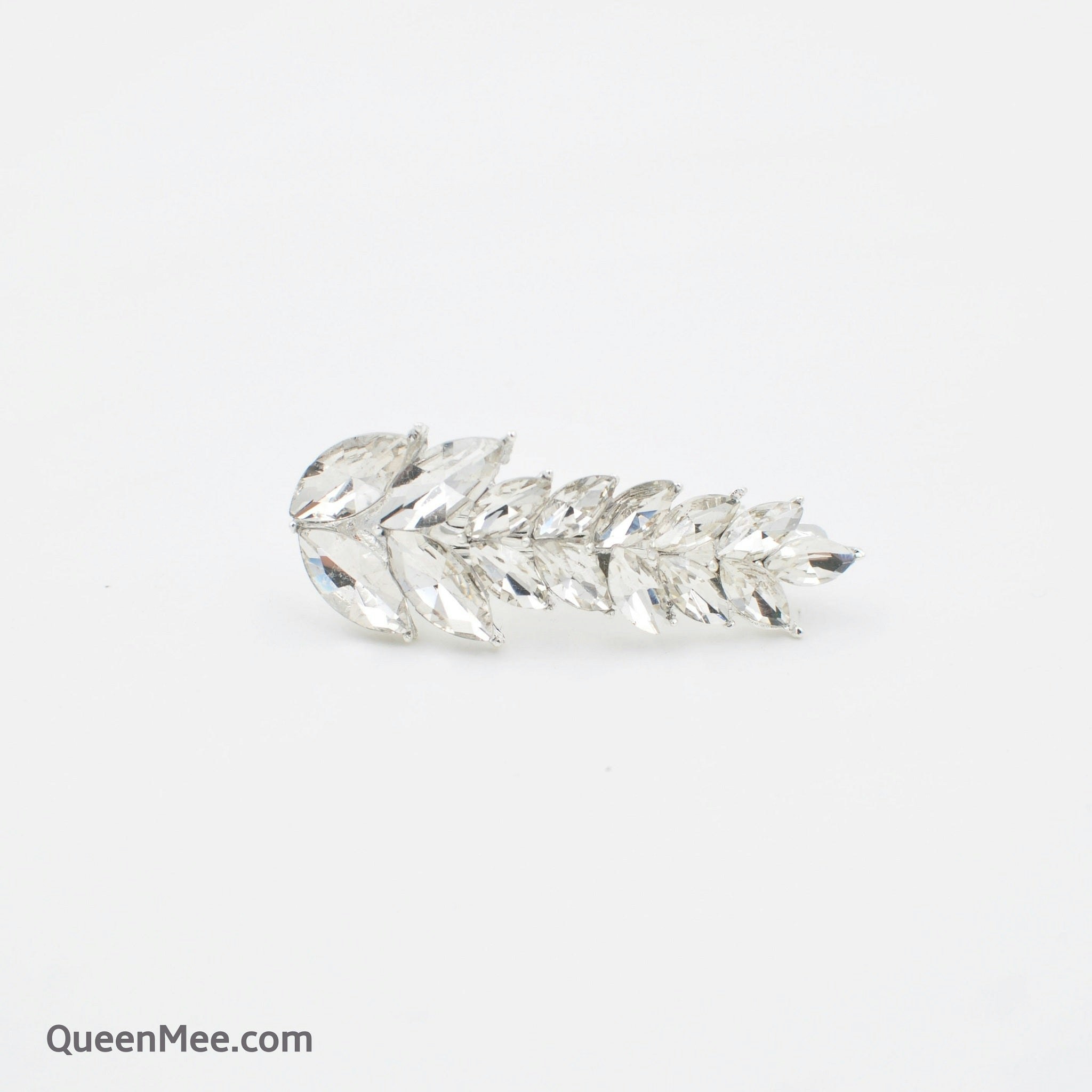 Queenmee Accessories Silver Vintage Hair Clip Small Leaf