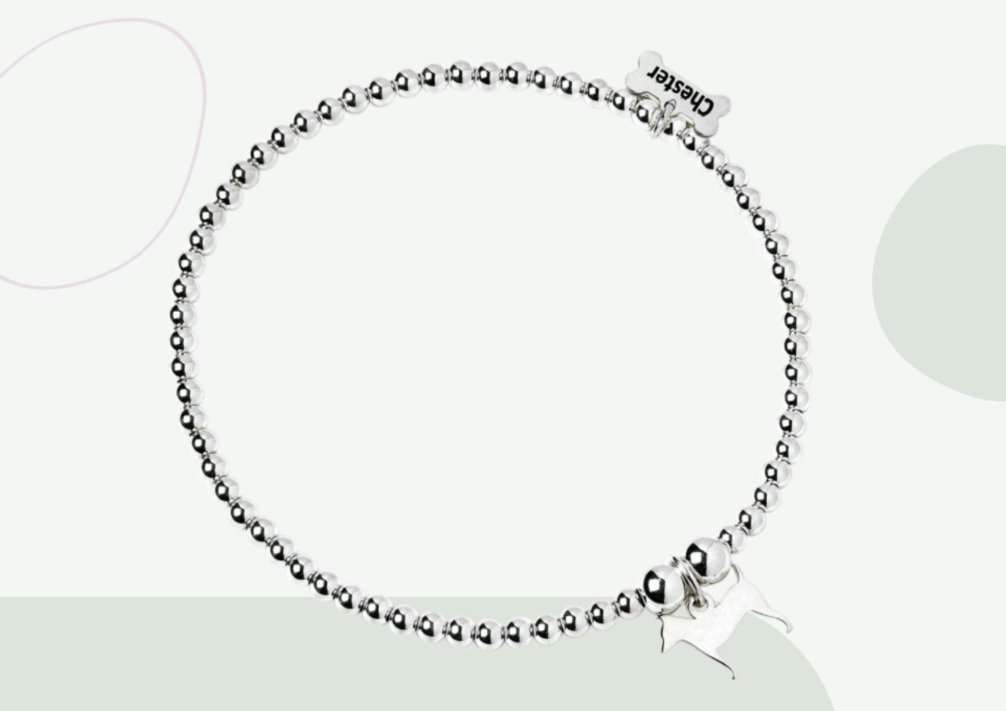Mylee London Silver Jack Russell Silhouette Ball Bead Bracelet - Personalised - No - S - 16Cm
