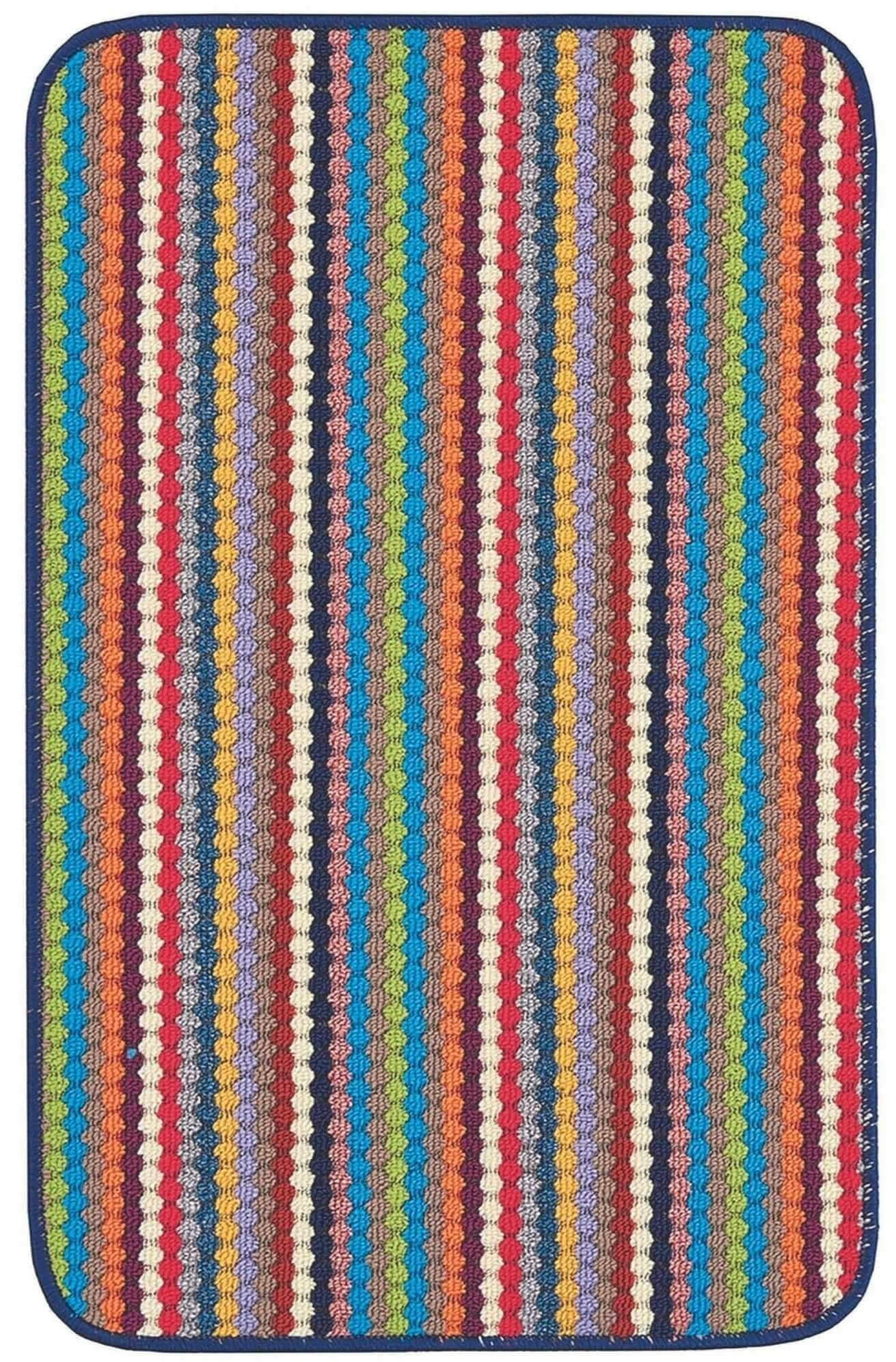 Rackhams Washable Multicolour Stripe Mats - 57X90 Cm