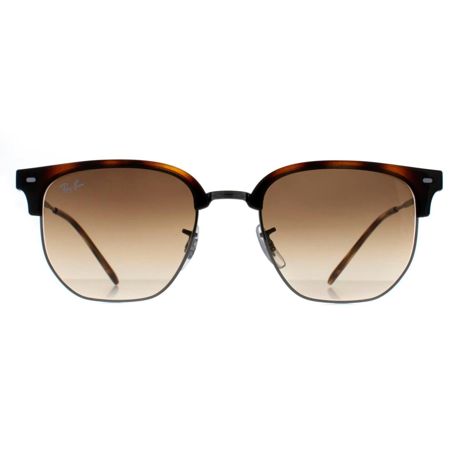 Ray-Ban Sunglasses New Clubmaster - Gunmetal Frame Brown Lenses 51-20, RB4416 - Image 9