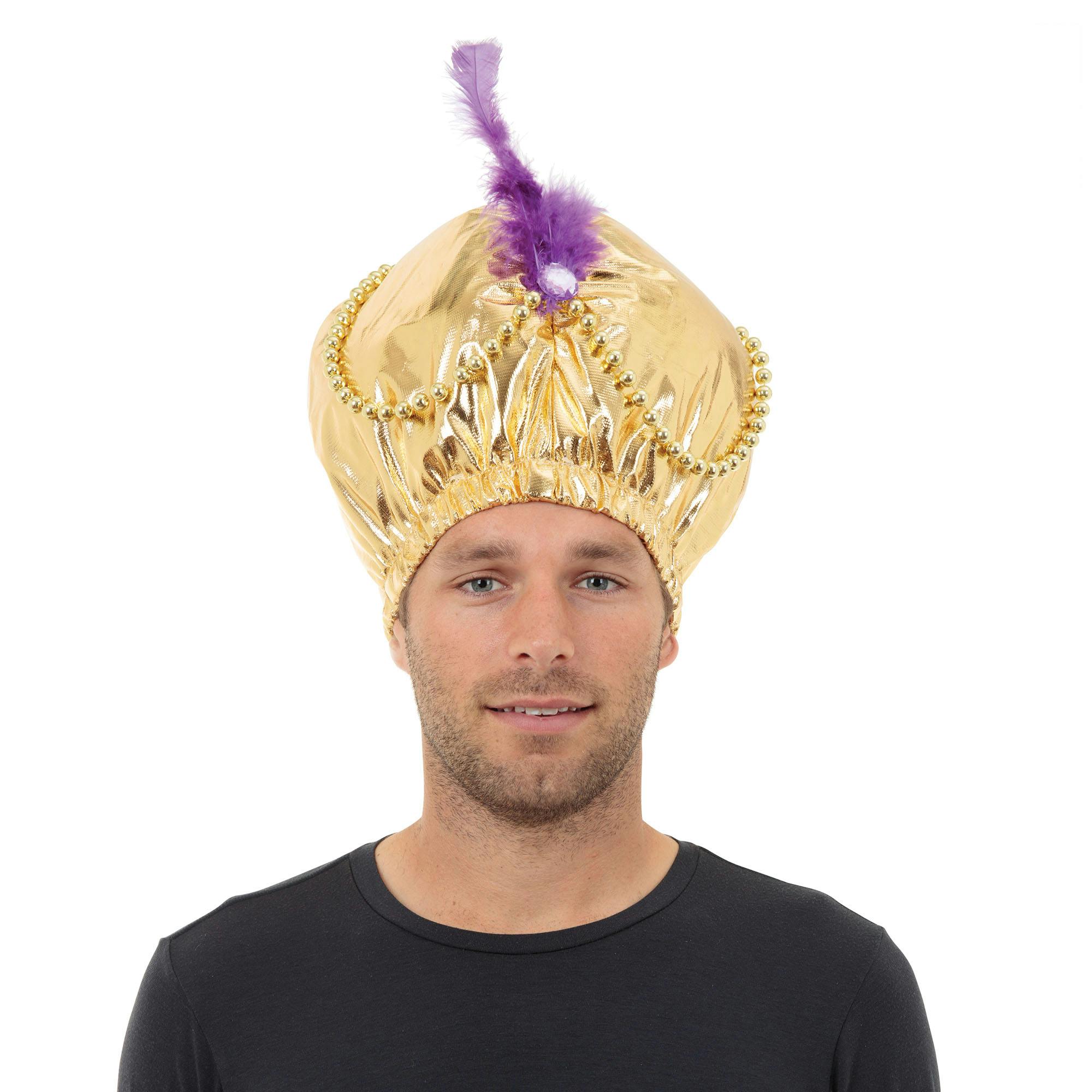 Bristol Novelty Unisex Gold/Purple Adults Arabian Style Headdress - One Size
