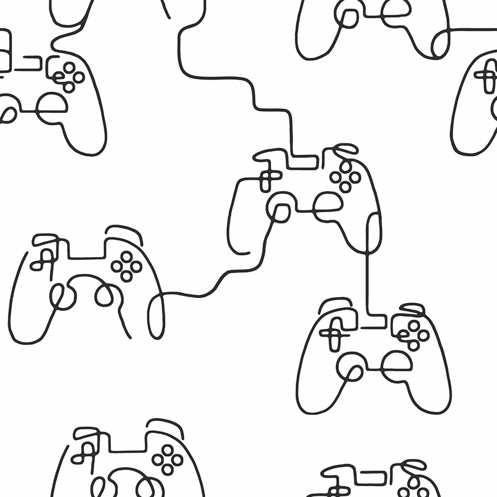 Next Black/White Gamer Doodle Wallpaper | &