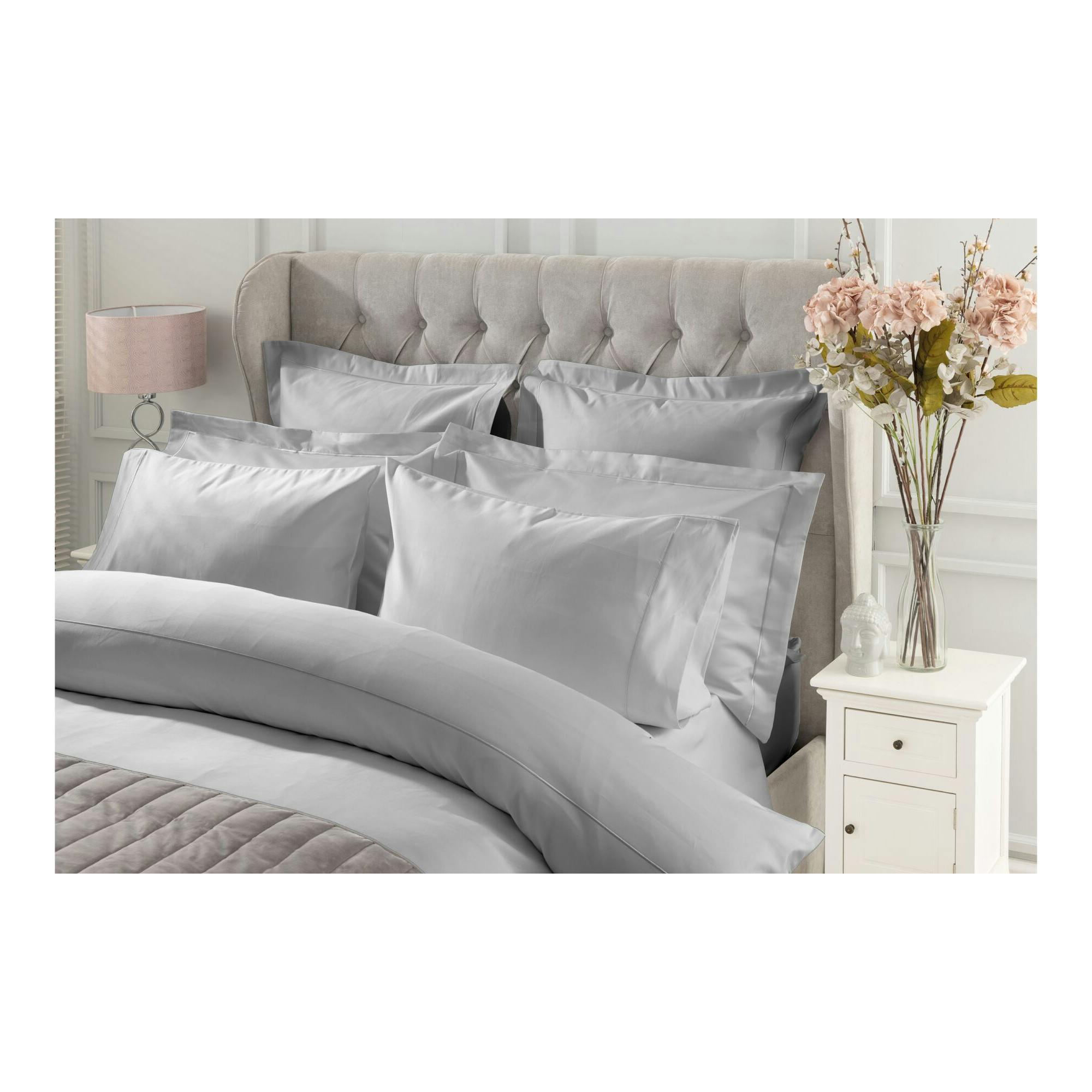 Rackhams Oxford Continental Pillowcase - Platinum - 75Cm X 50Cm - Platinum - 100% Egyptian Cotton