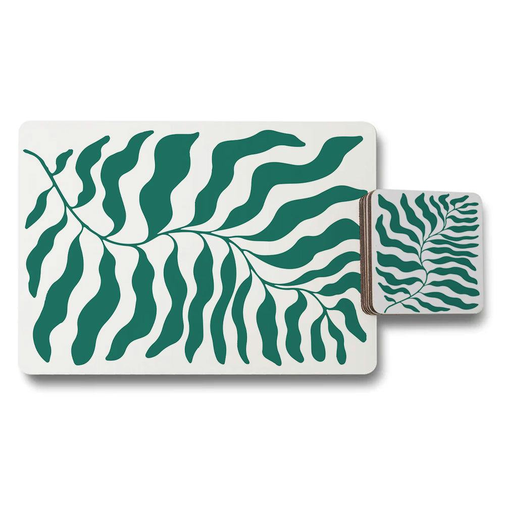 Rackhams Set Of 12 Placemats And Coasters With Designer Artwork Wood Bottom