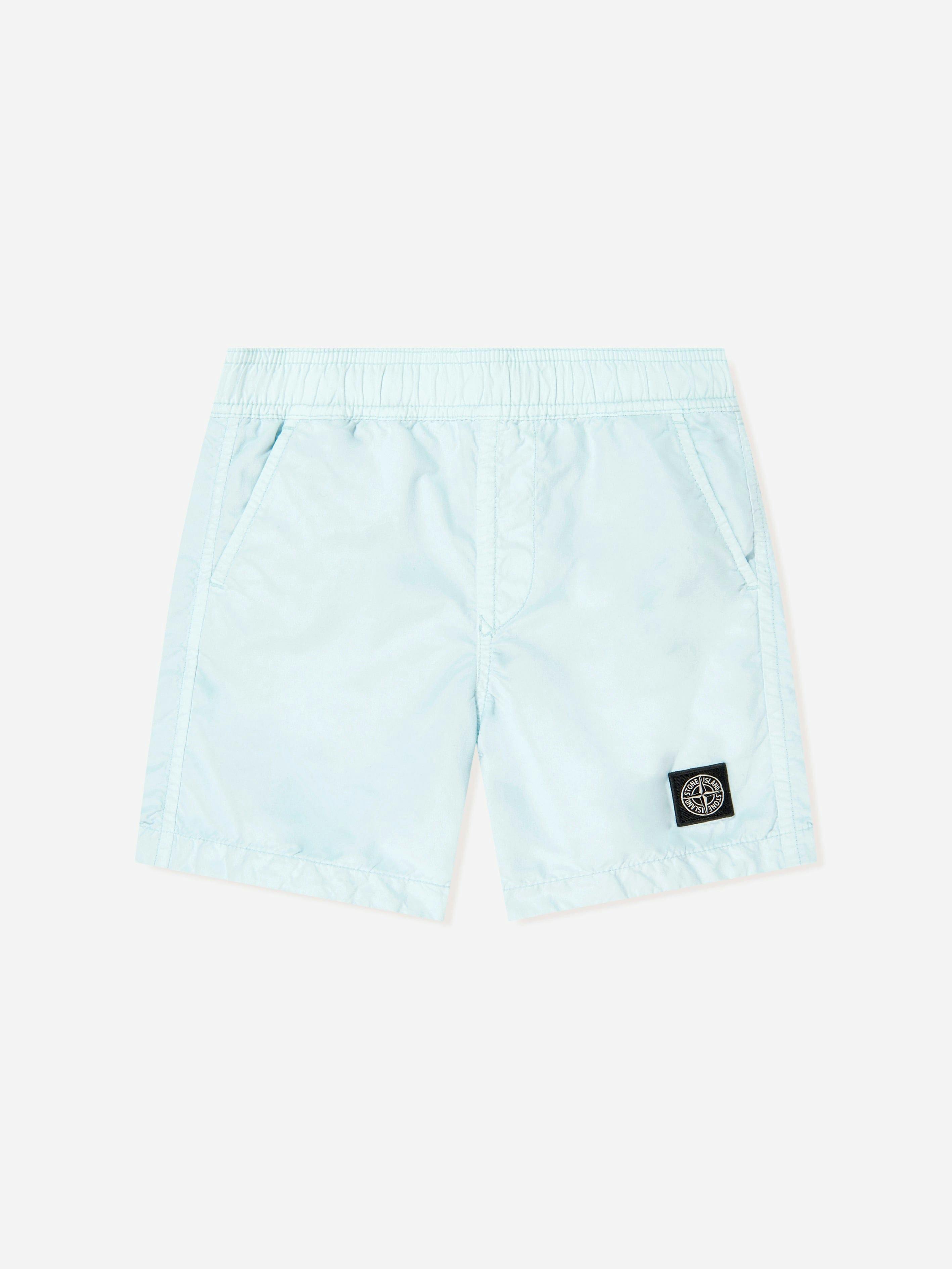 Stone Island Boys Blue Junior Compass Logo Swim Shorts In - 10 Yrs