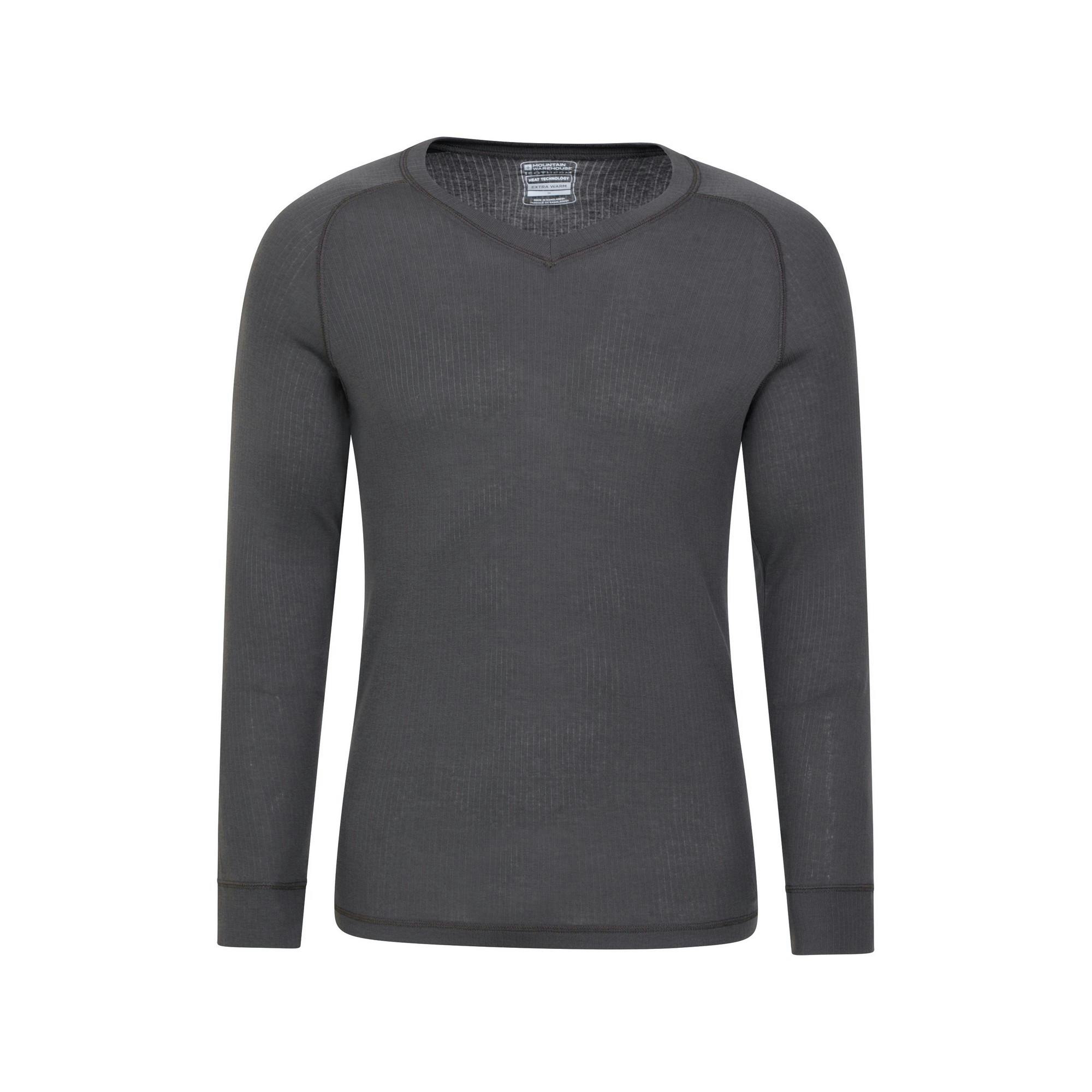 Mountain Warehouse Men's Grey Talus V Neck Thermal Top - 4XL - 100% Polyester