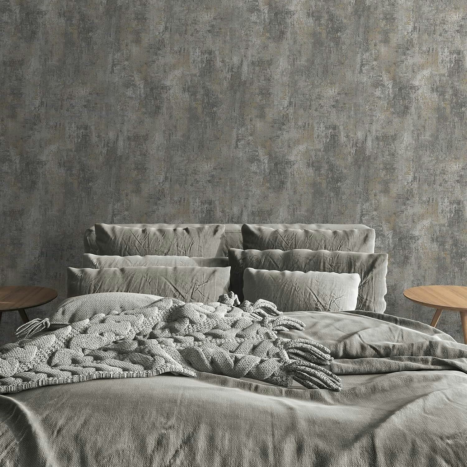 Muriva Cove Texture Charcoal Grey Wallpaper Modern Realistic Feature Wall - Image 7