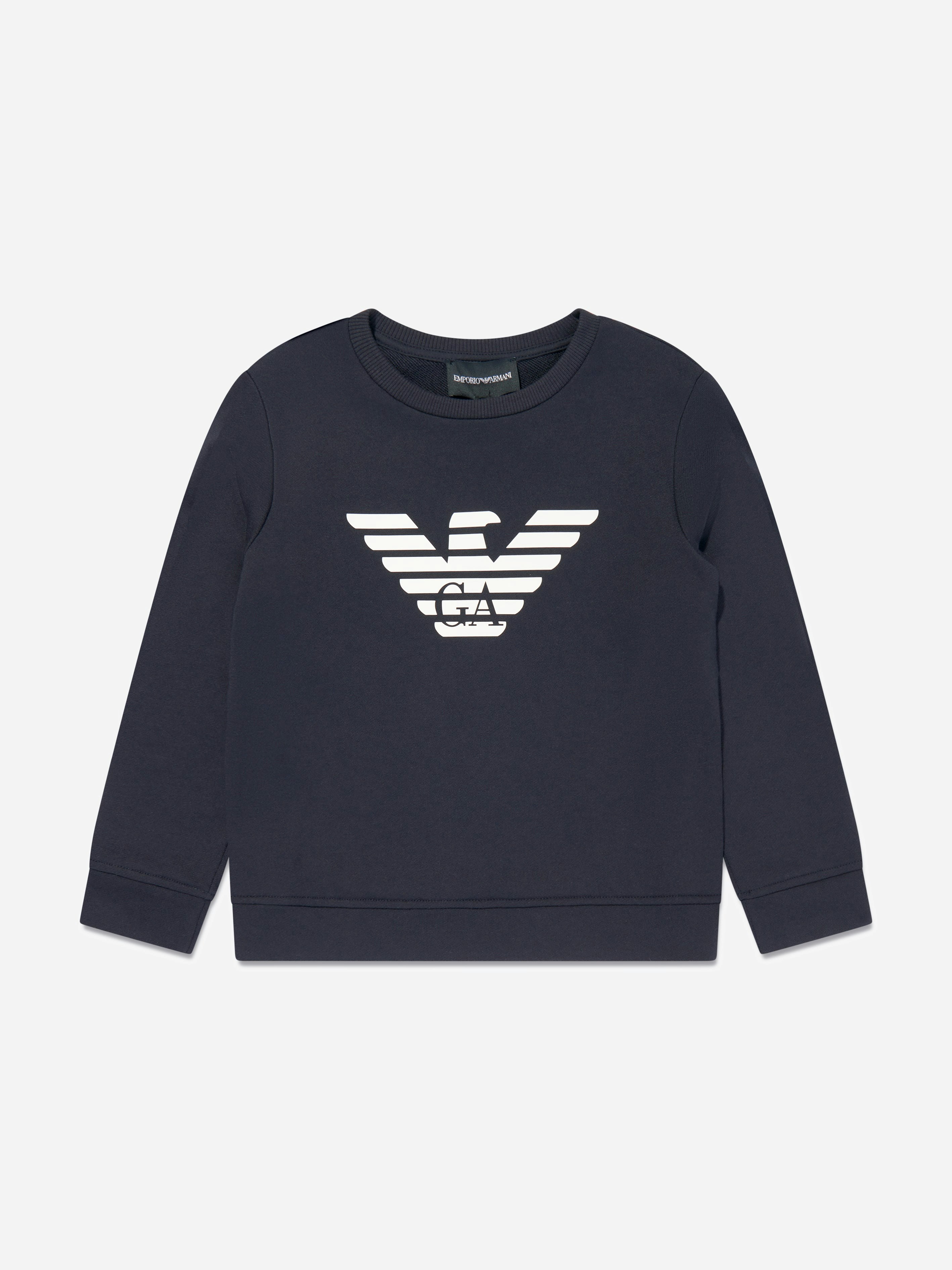 Emporio Armani Boys Blue Logo Sweatshirt In Navy - 10 Yrs