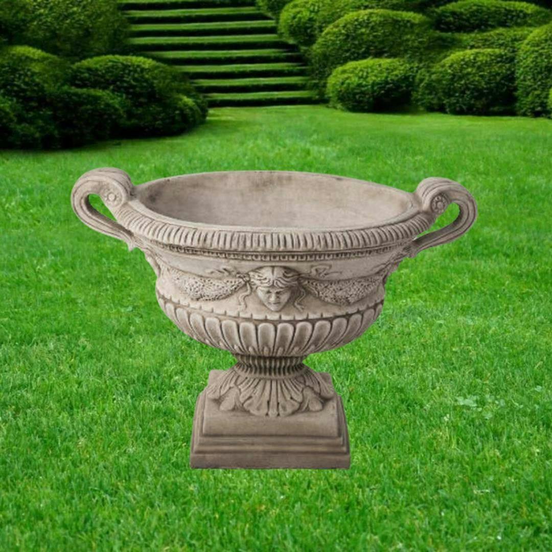 Osn Pair Of Large Oval Antique Garden Urns
