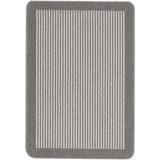 The Rugs Grey Washable Striped Mat And Runner - 67X100 Cm