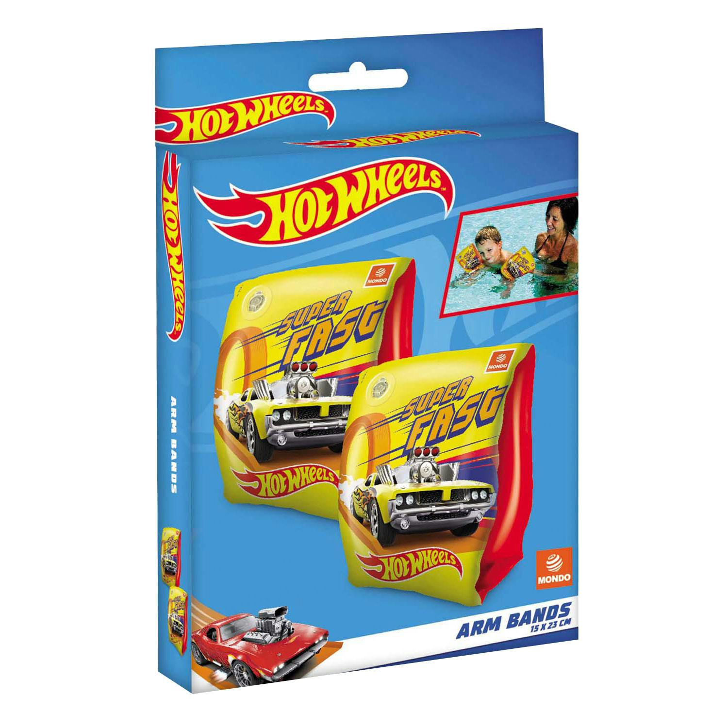 Mondo Yellow Hot Wheels Inflatable Arm Bands For Kids 15X23cm - Vinyl