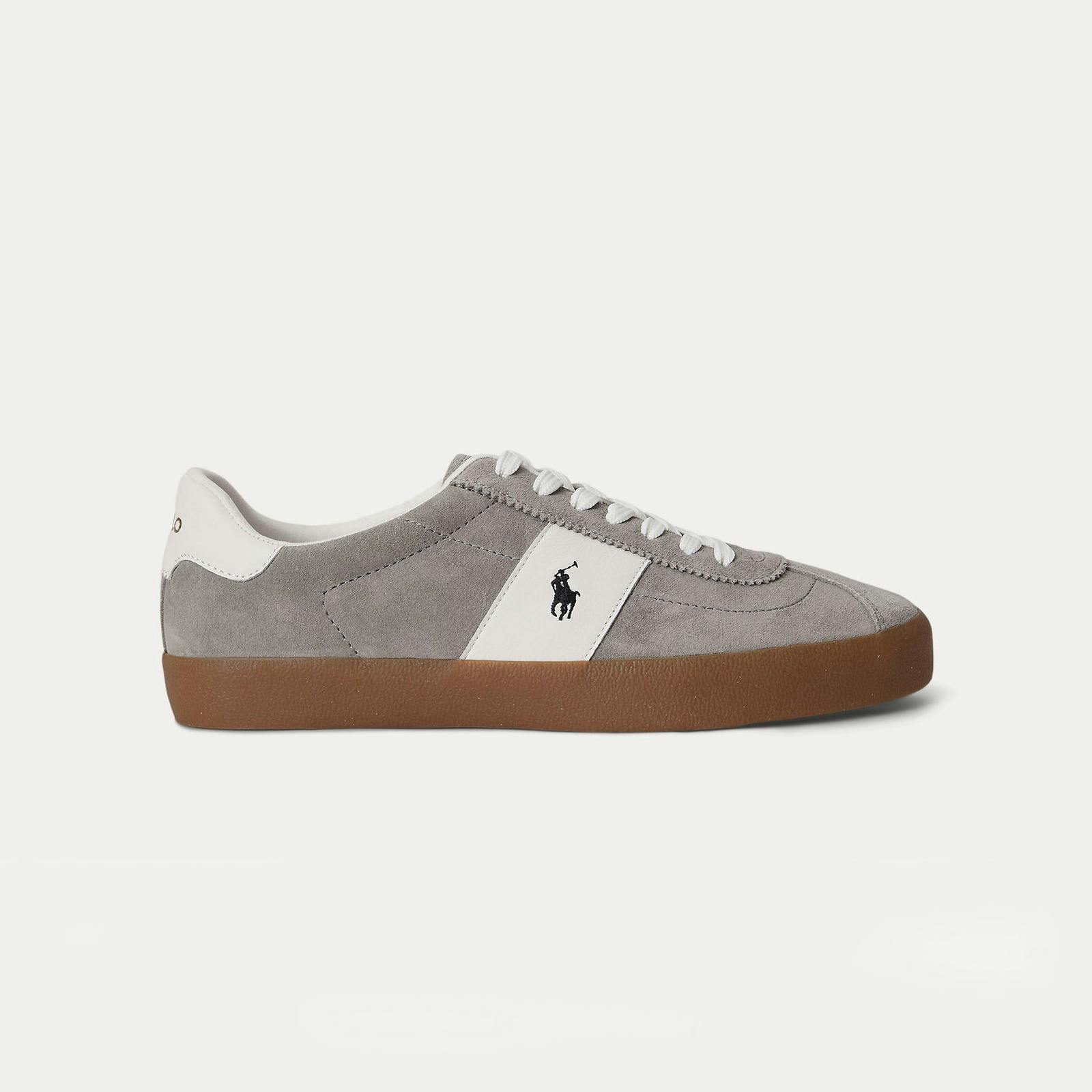 Polo Ralph Lauren Grey Court Vlc Pp Court Trainers In - Uk 10