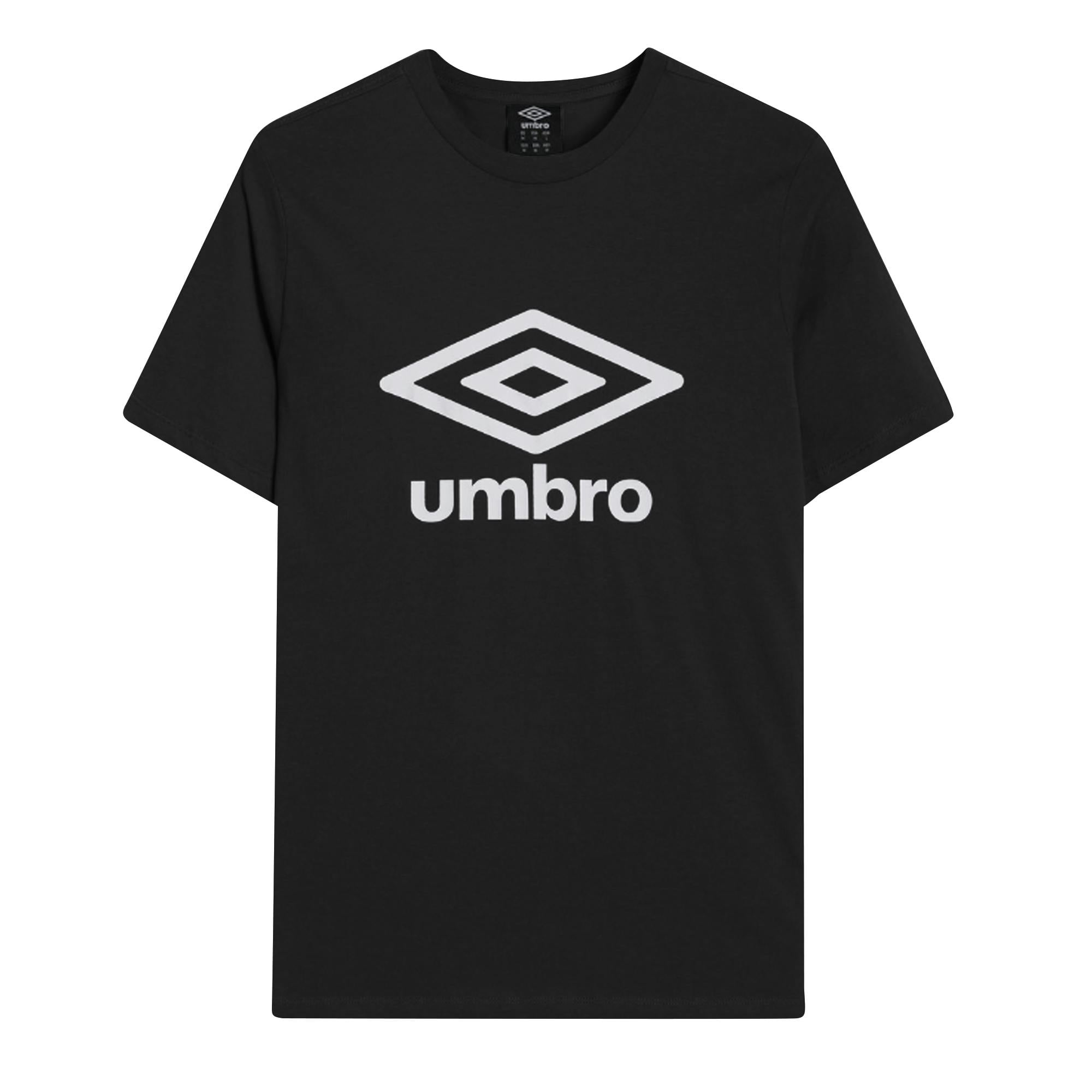 Umbro Men's Black Stacked Logo T-Shirt - M - 100% Cotton