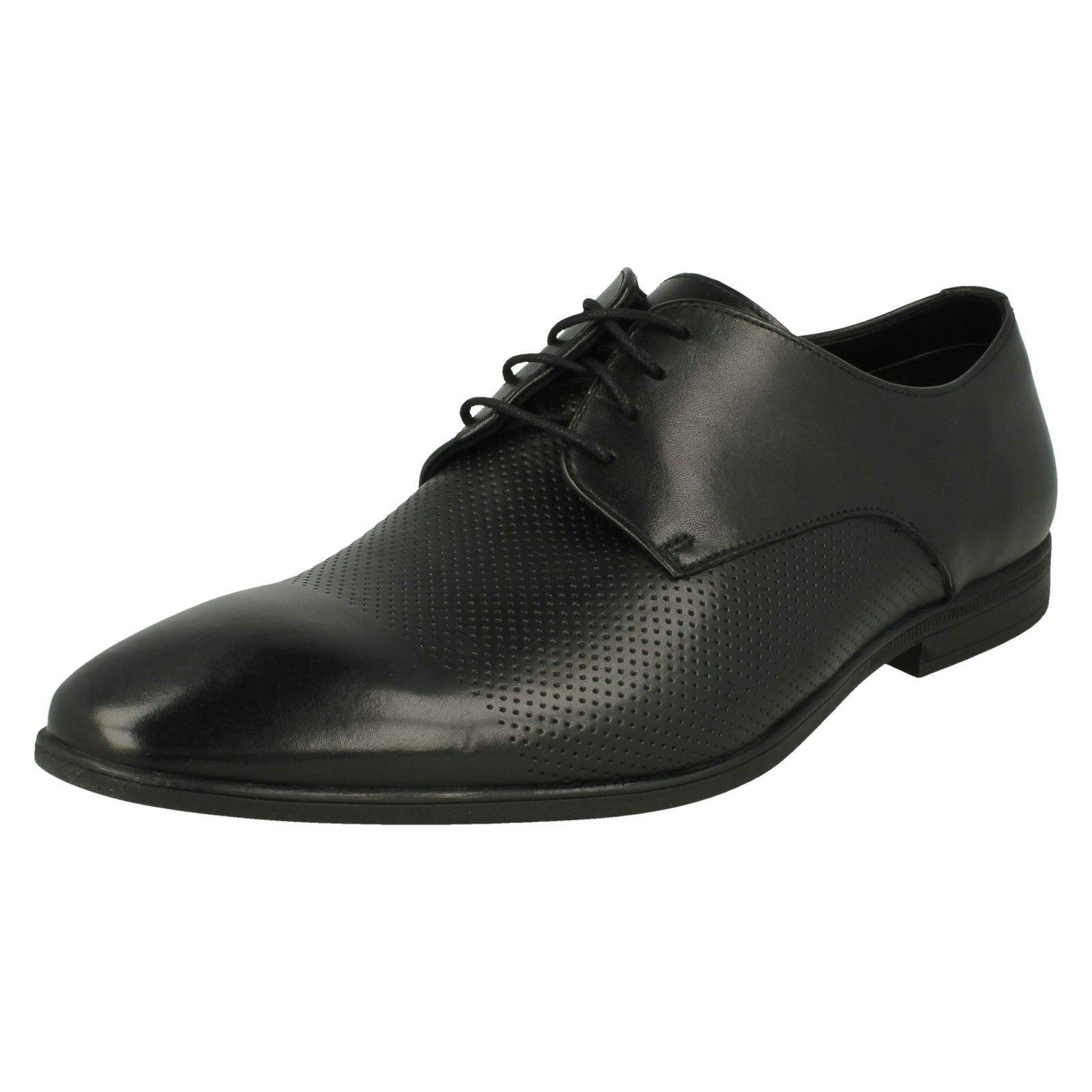 Clarks Men's Black Formal Lace Up Shoes Bampton Cap - Uk 6.5