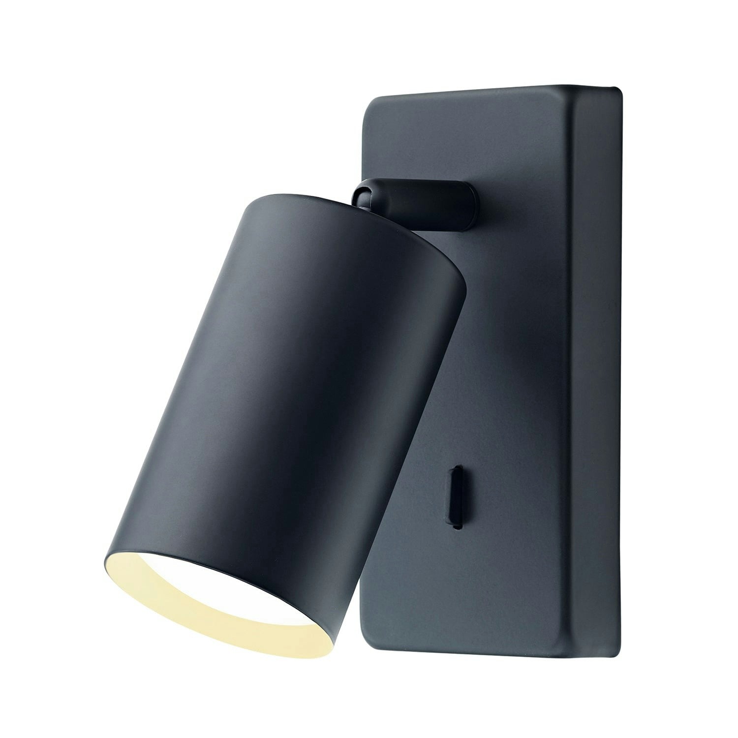 Happy Homewares Unisex Black Designer Led Powered Matte Metal Spot Wall Light Fitting With Switch In - Image 3