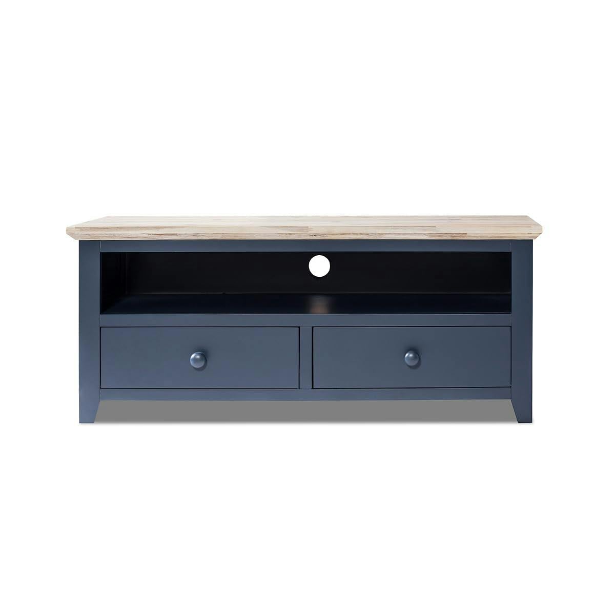 Statement Furniture Blue Florence Wooden Tv Stand With 2 Drawers And Shelf - Navy