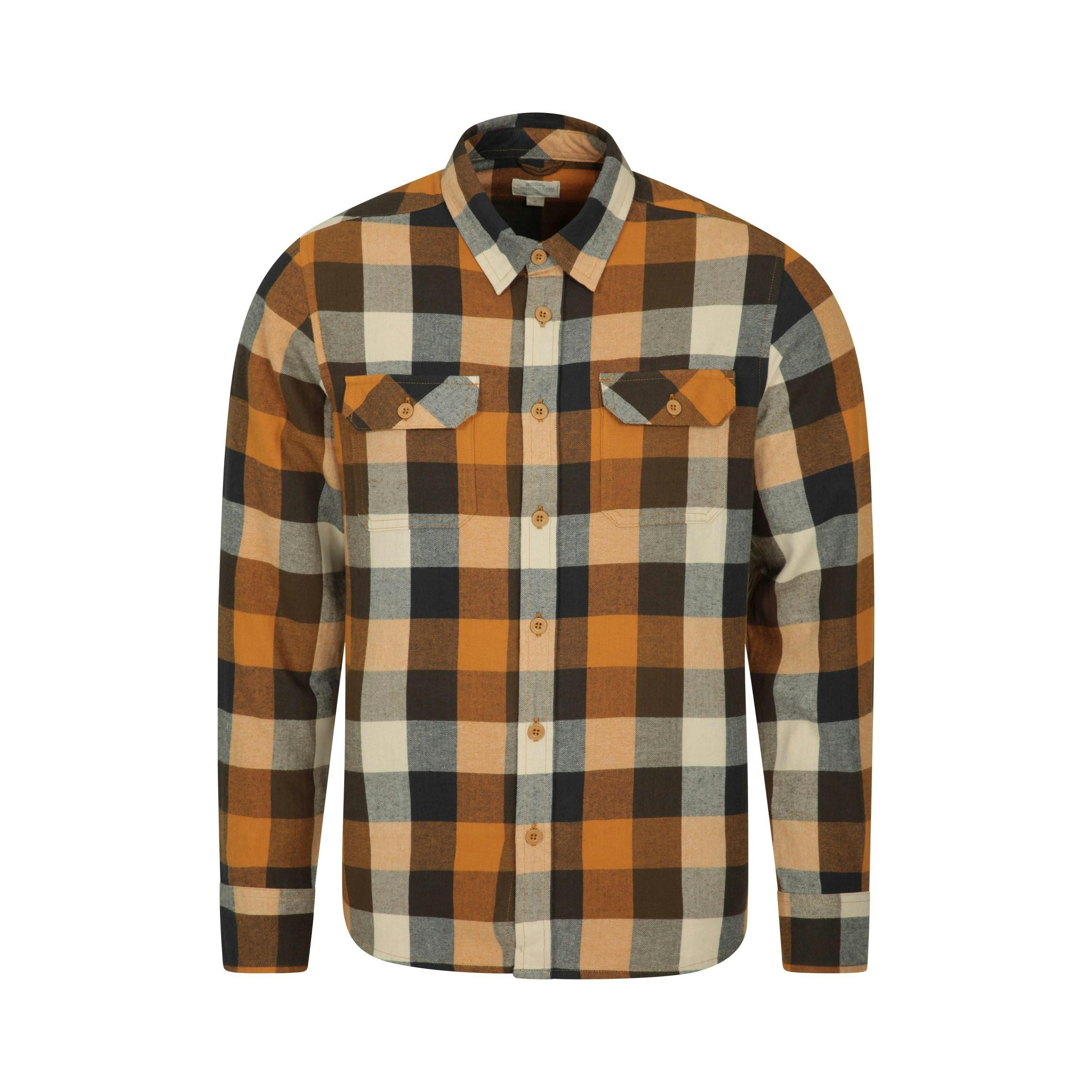 Mountain Warehouse Men's Trace Flannel Long-Sleeved Shirt - Rust - M - Rust - 100% Cotton