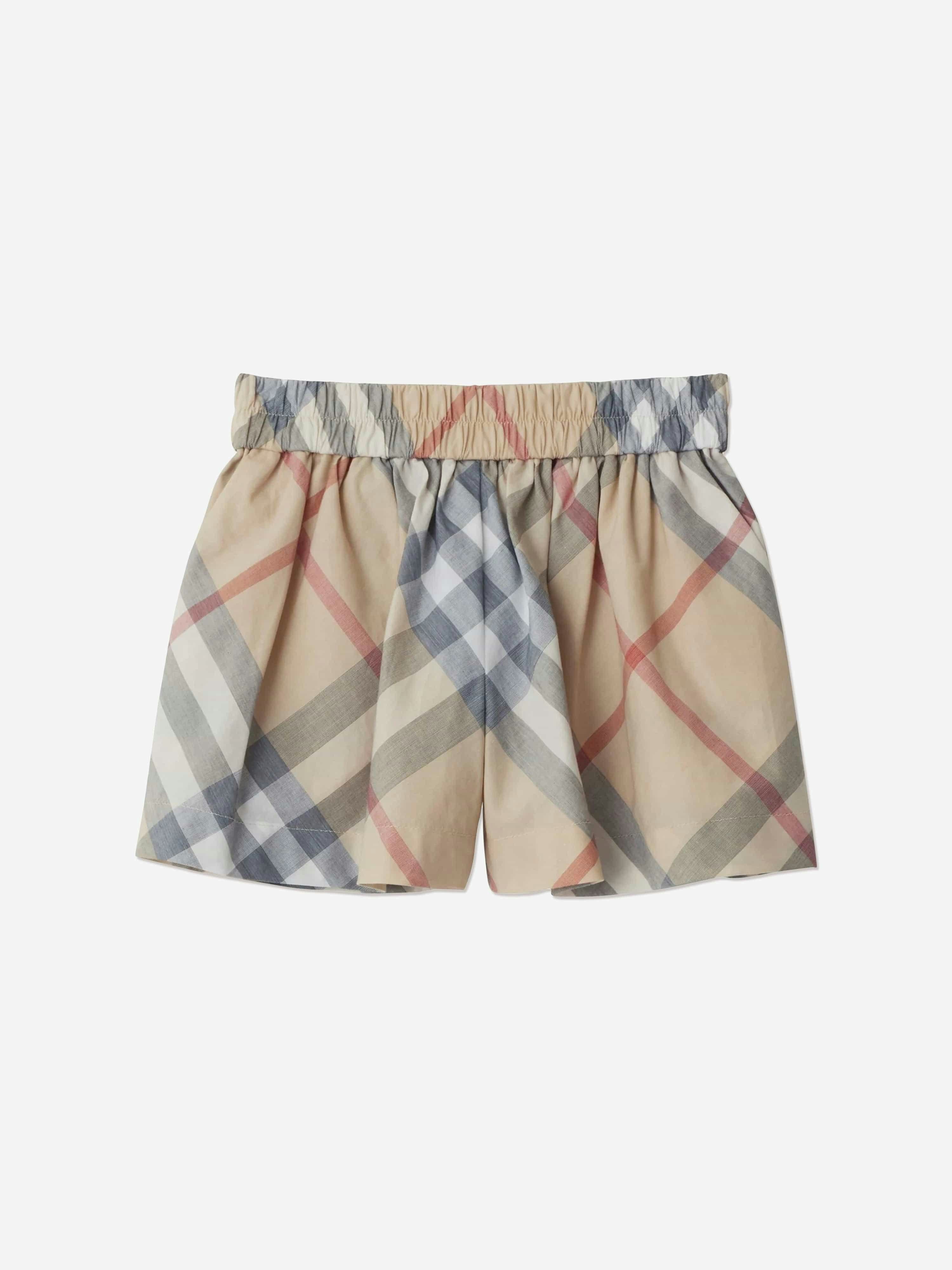 Burberry Kids Girls Beige Burberry Baby Marcy Check Shorts In - 2 Yrs