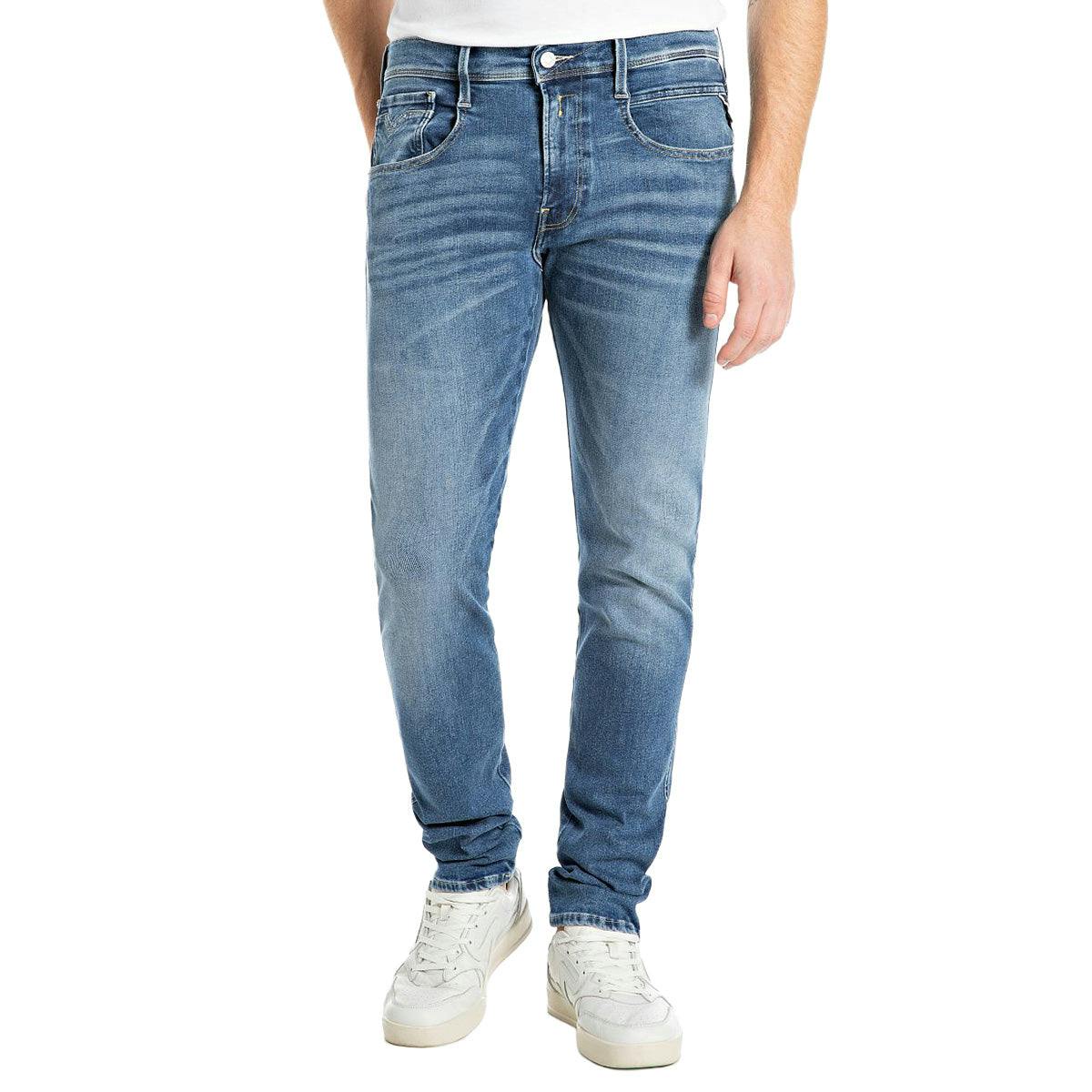 Replay Blue Hyperflex Anbass Slim Tapered Jeans - Original Mid - 32/30