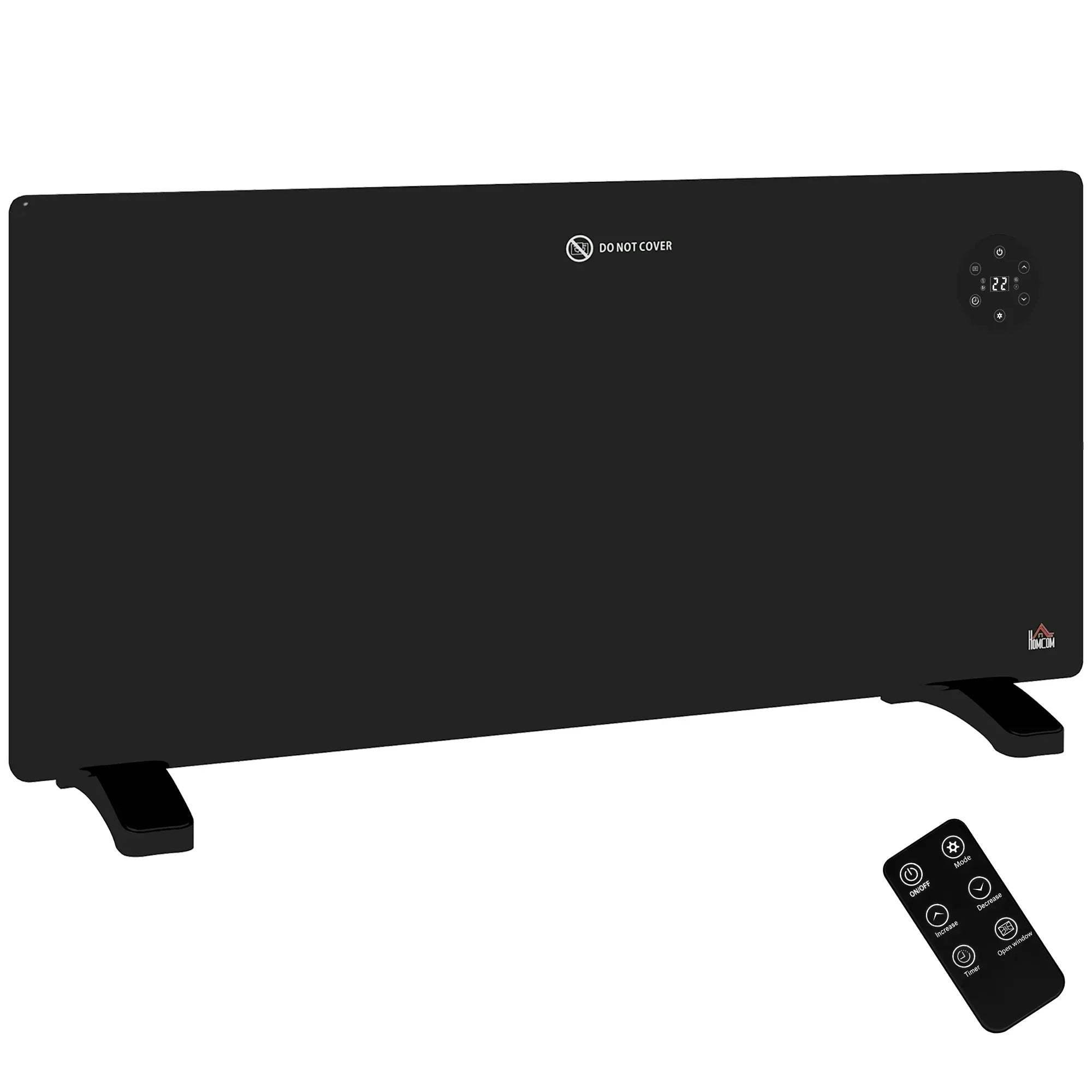 HOMCOM Electric Convector Heater - Black - 2000W - LED Display - Remote Control - Image 6
