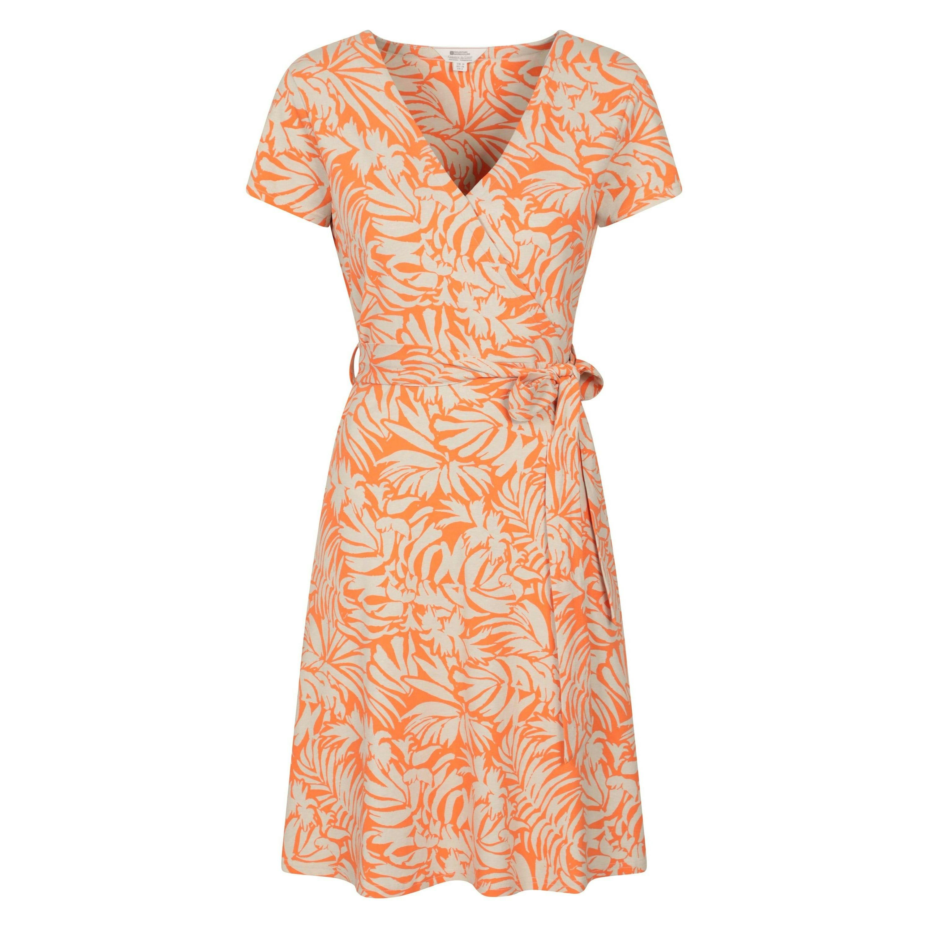 Mountain Warehouse Women's Orange Santorini Daisy Jersey Uv Protection Dress - 8 Uk - 95% Cotton/5% Elastane