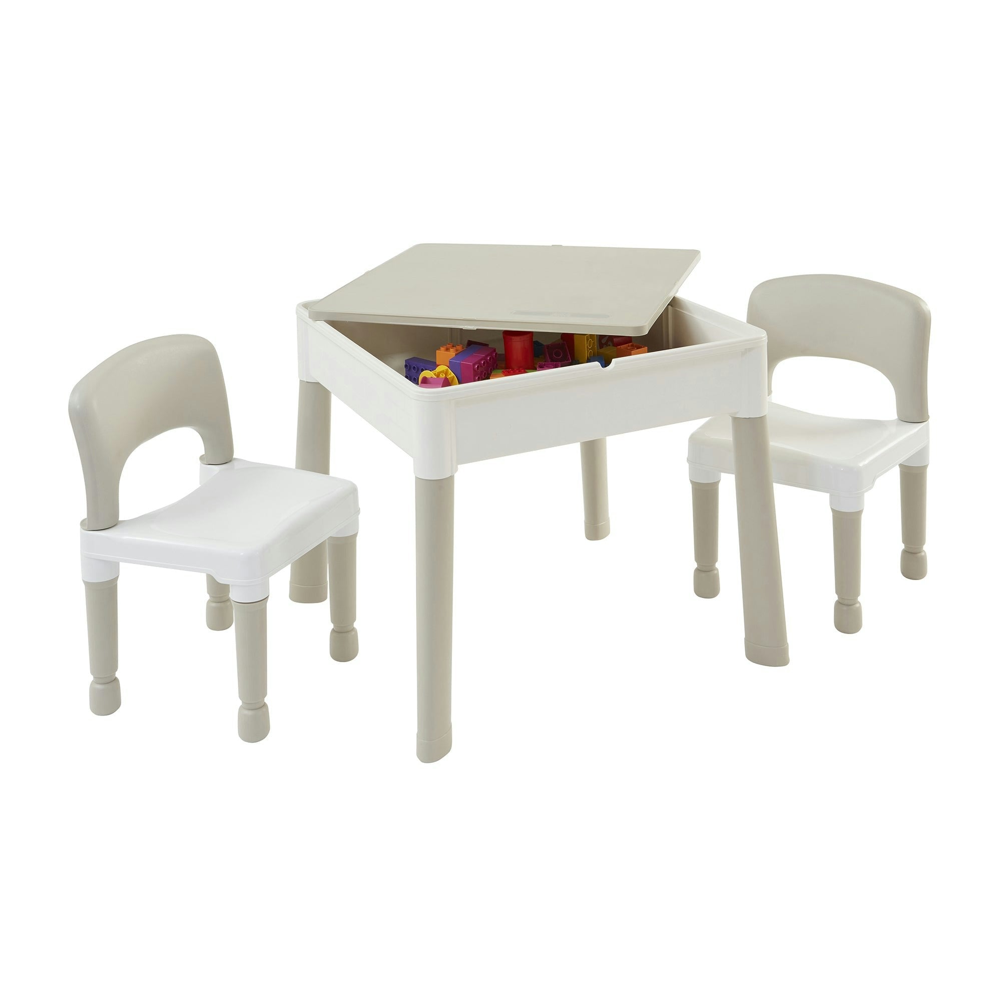 Liberty House Toys Grey Kids 5-In-1 Activity Table And Two Chairs Set