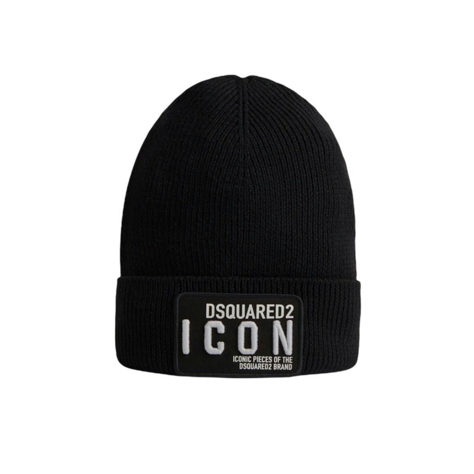 Dsquared Black Icon Beanie Hat In - One Size