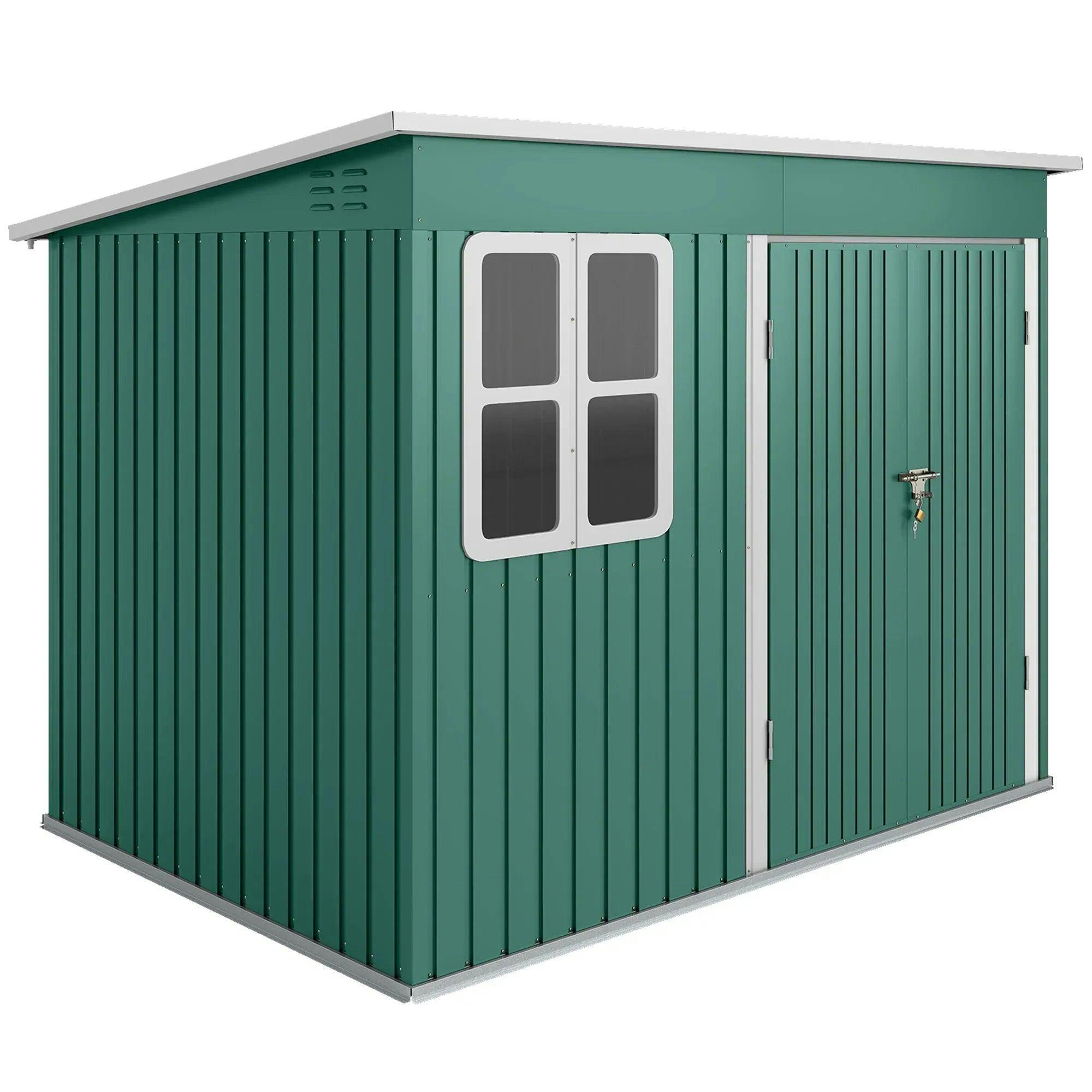 George Green Outsunny 8.5 X 6Ft Galvanised Steel Garden Shed With Foundation Kit - Image 5